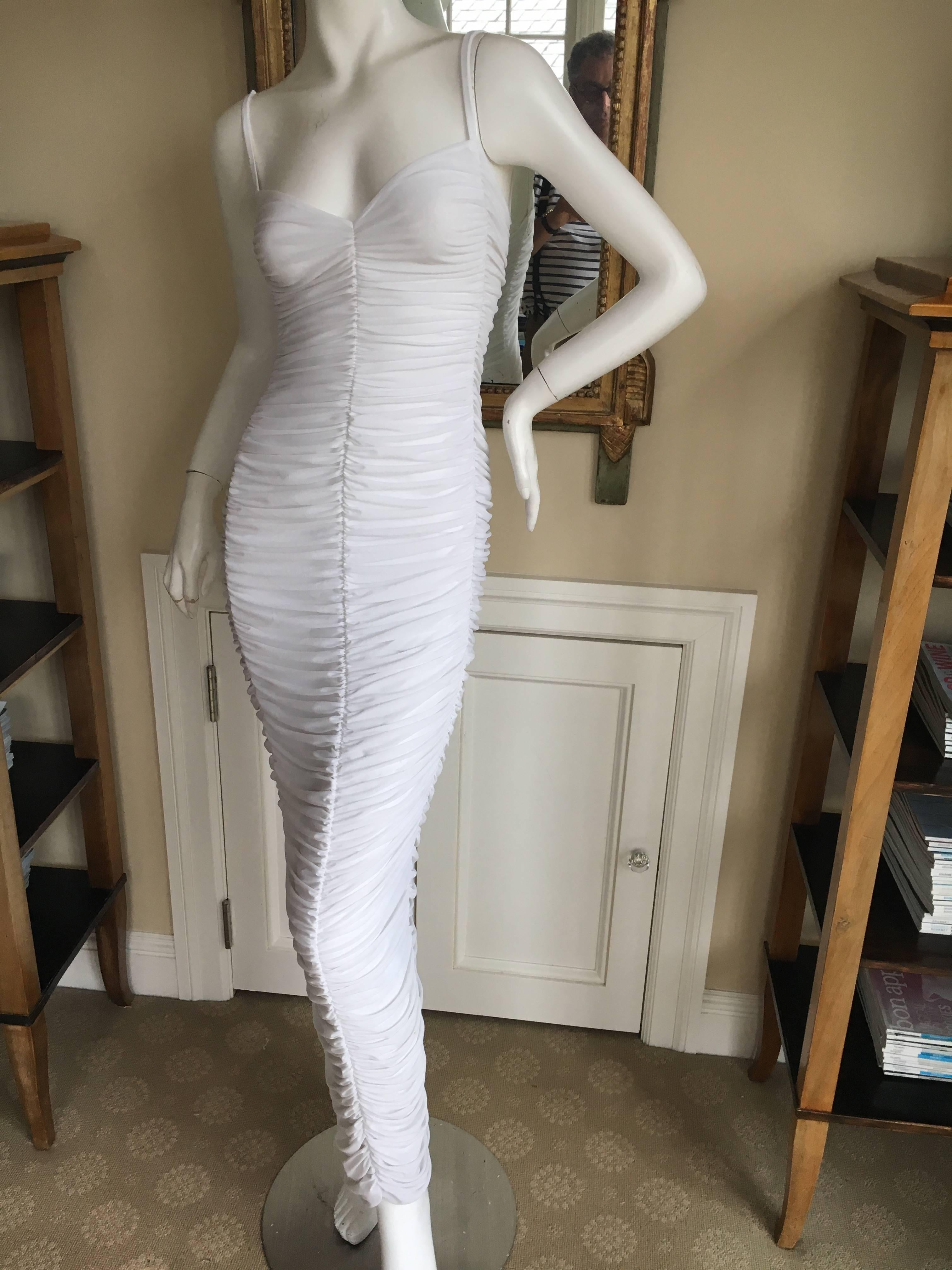 Norma Kamali 1970's Disco Era White Parachute Dress In Excellent Condition For Sale In Cloverdale, CA