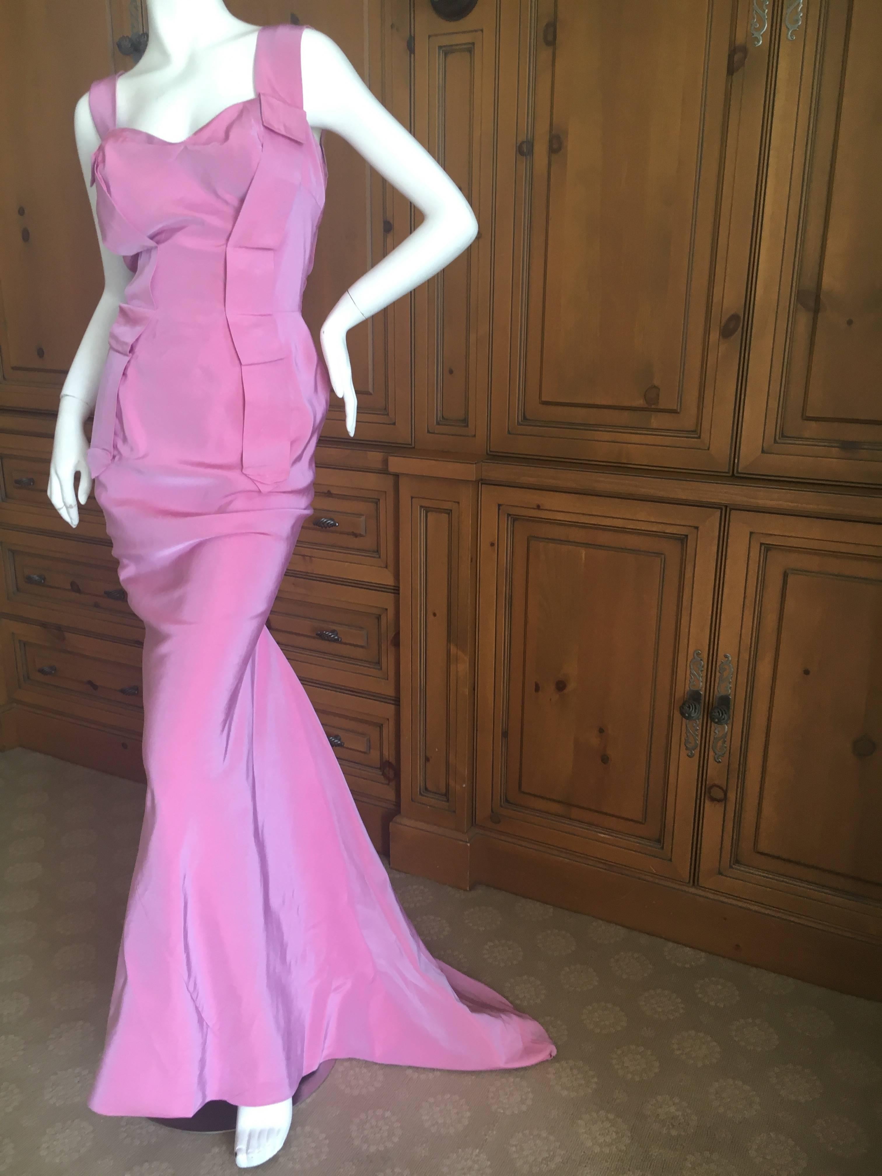 Vivienne Westwood Gold Label Rose Pink Evening Dress with Fishtail Train, 2011  For Sale 3