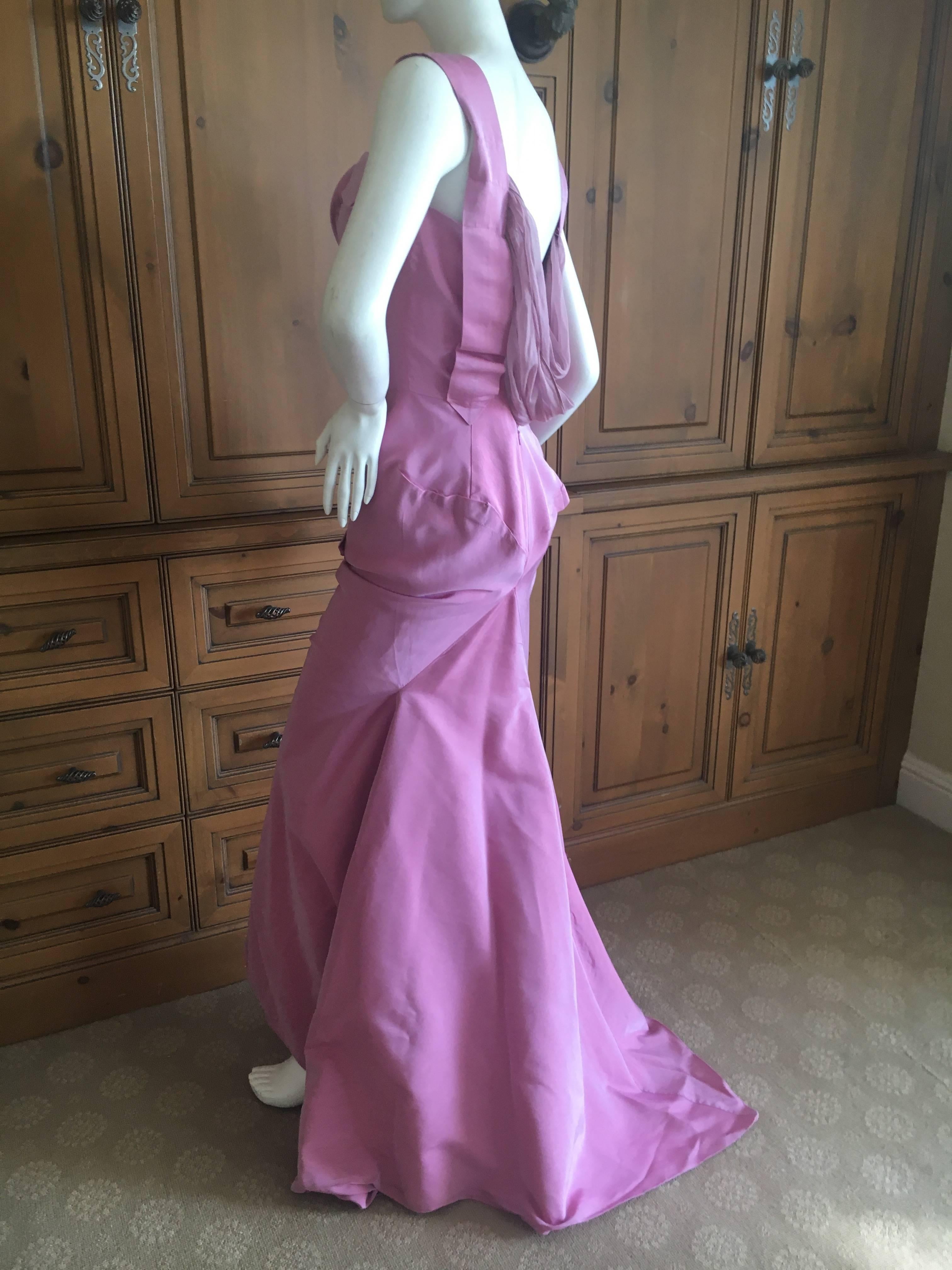 Vivienne Westwood Gold Label Rose Pink Evening Dress with Fishtail Train, 2011  In Excellent Condition For Sale In Cloverdale, CA