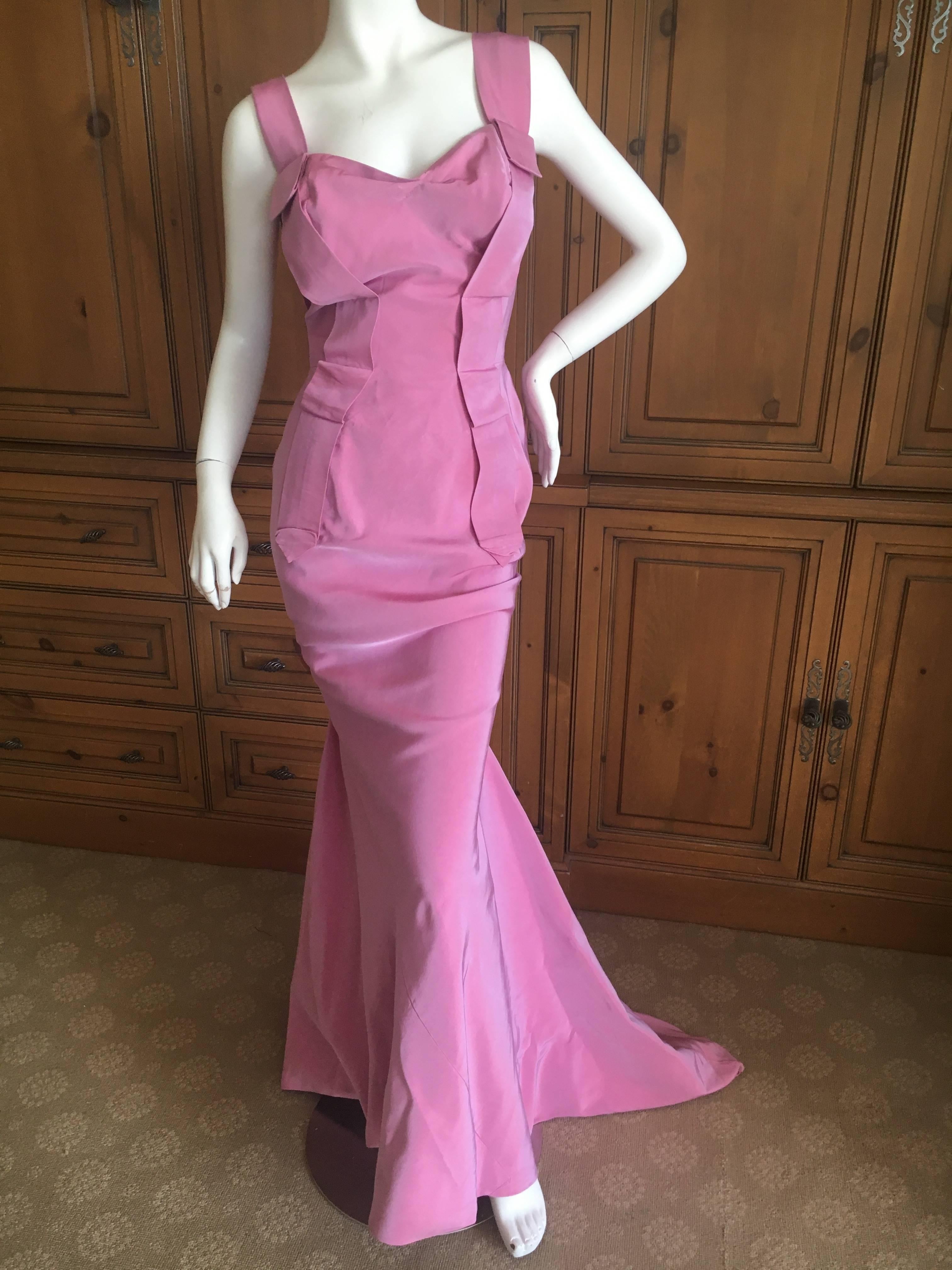 Vivienne Westwood Gold Label Rose Pink Evening Dress with Fishtail Train, 2011  For Sale 2