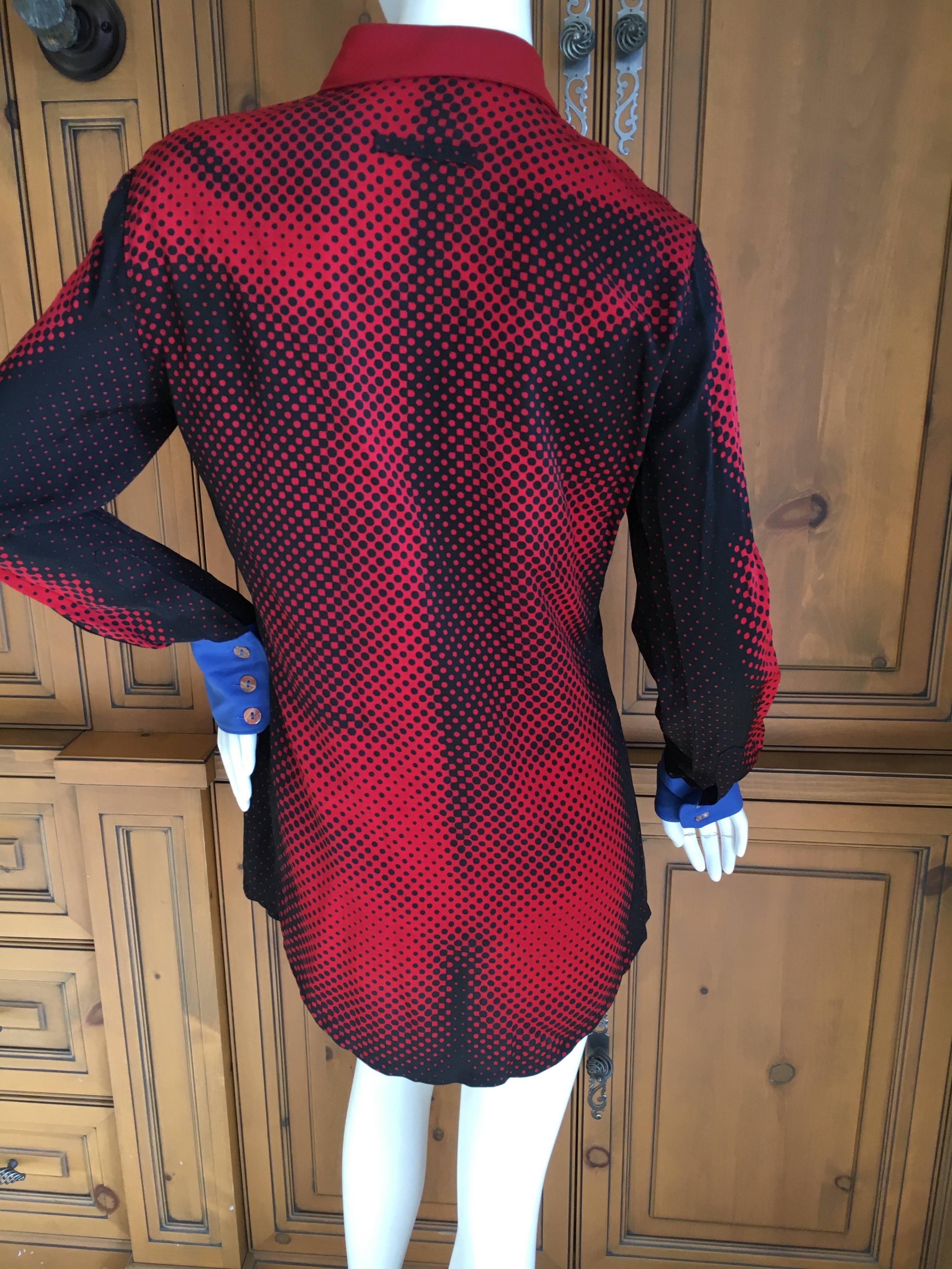 Jean Paul Gaultier Op Art Torso Button Up Blouse In Excellent Condition For Sale In Cloverdale, CA