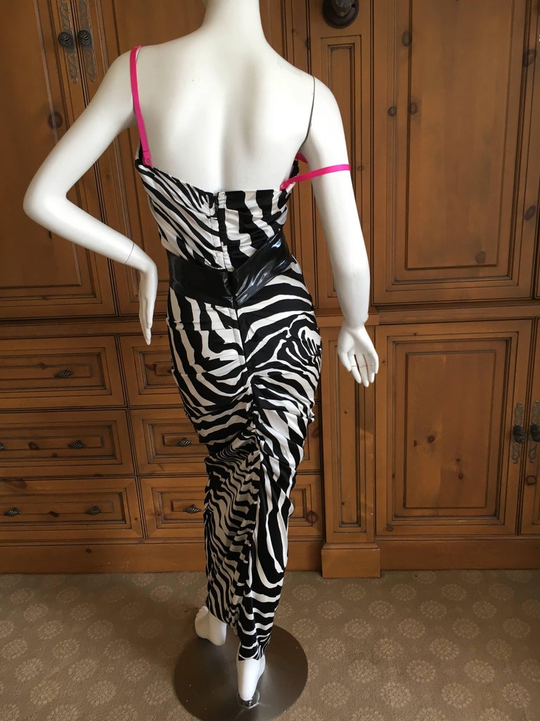 Women's or Men's D&G Dolce & Gabbana Zebra Stripe Silk Cocktail Dress