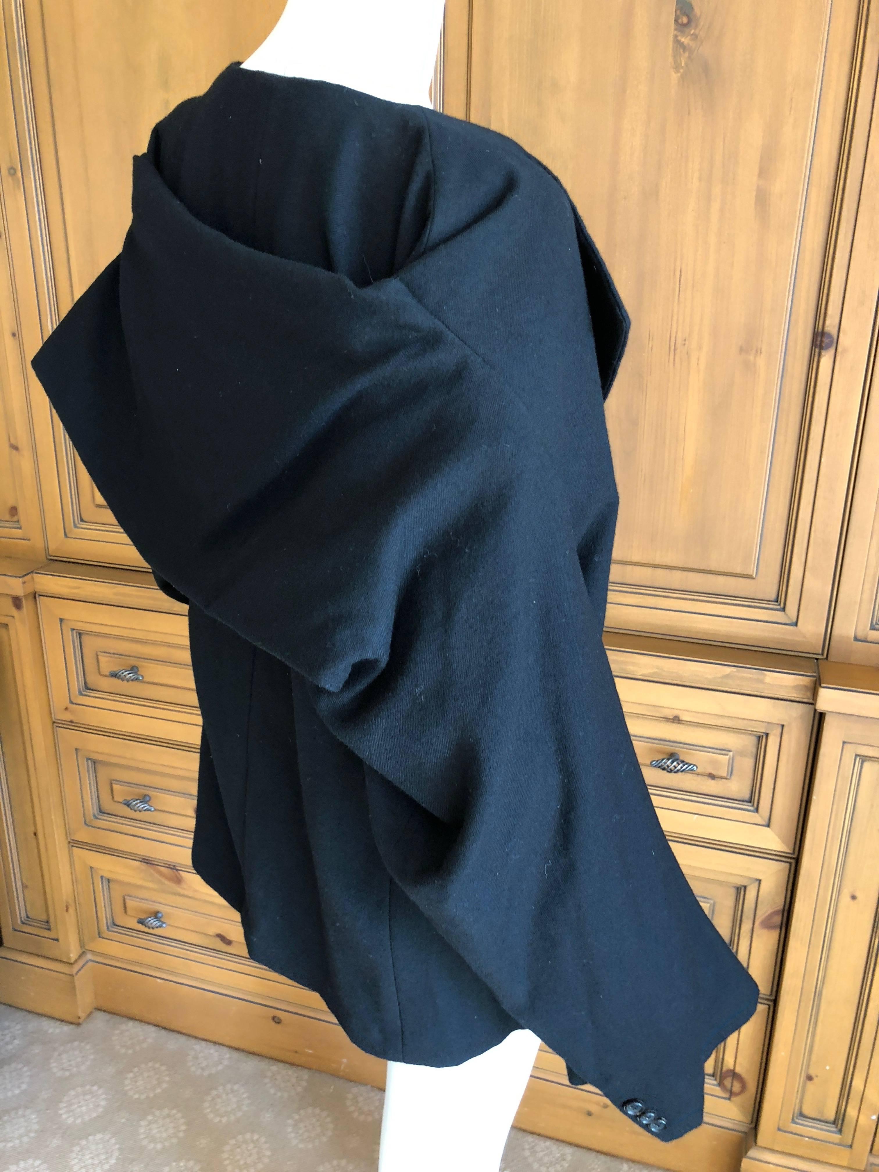 Comme des Garcons 1996 Black Asymmetrical Jacket with Draped Back In Excellent Condition For Sale In Cloverdale, CA