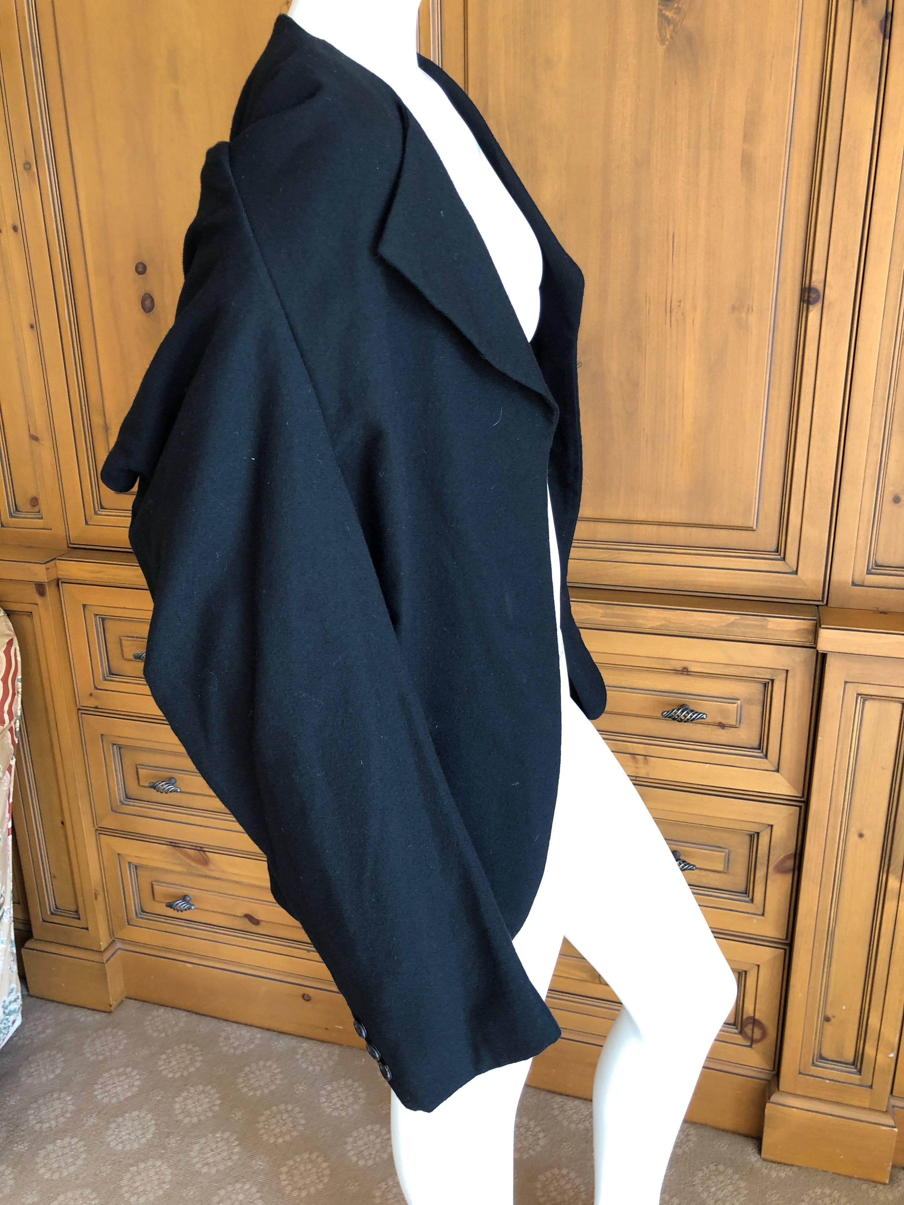 Women's Comme des Garcons 1996 Black Asymmetrical Jacket with Draped Back For Sale