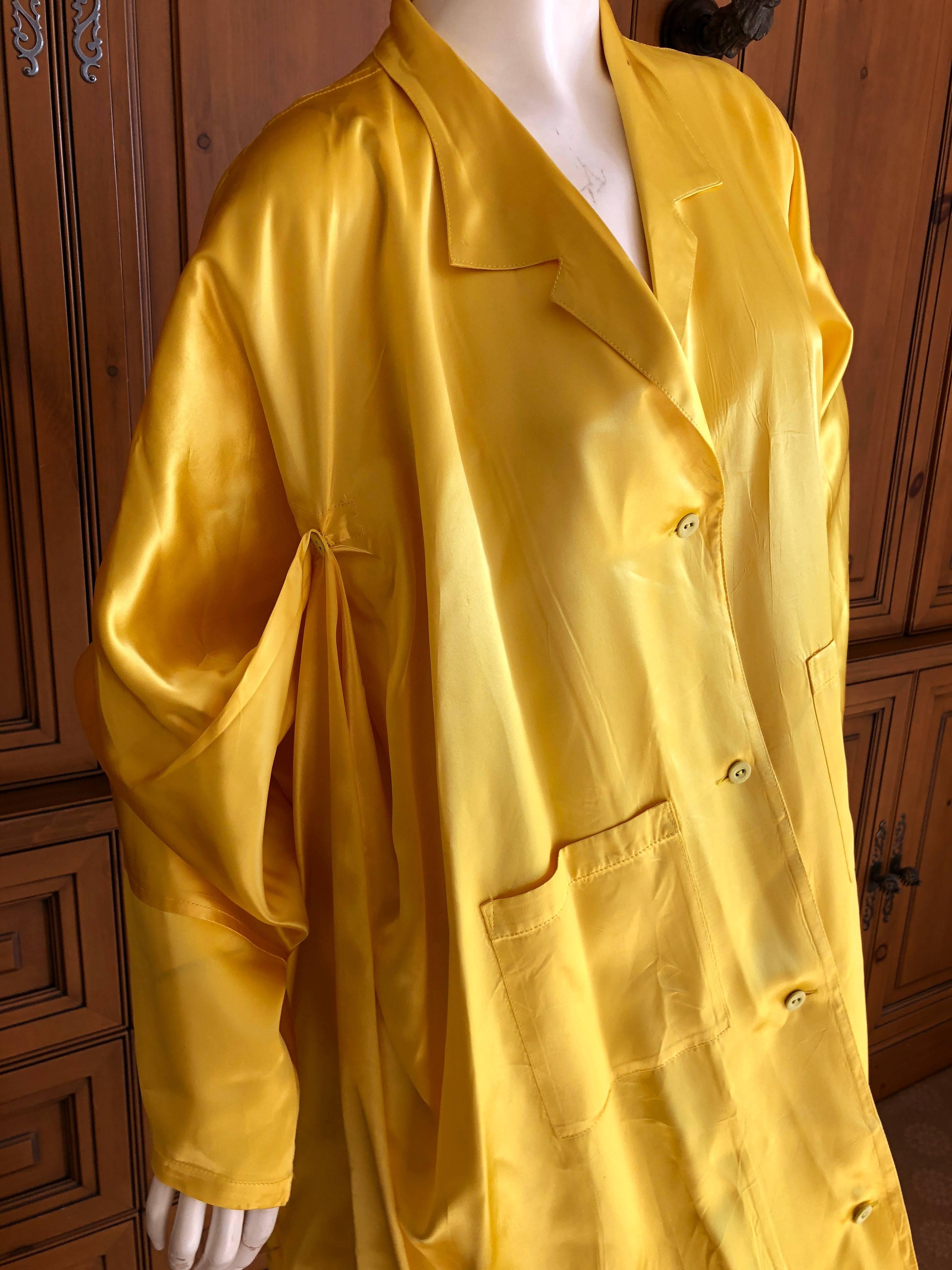 Yohji Yamamoto 1980's Neon Yellow Oversize Coat In Good Condition In Cloverdale, CA