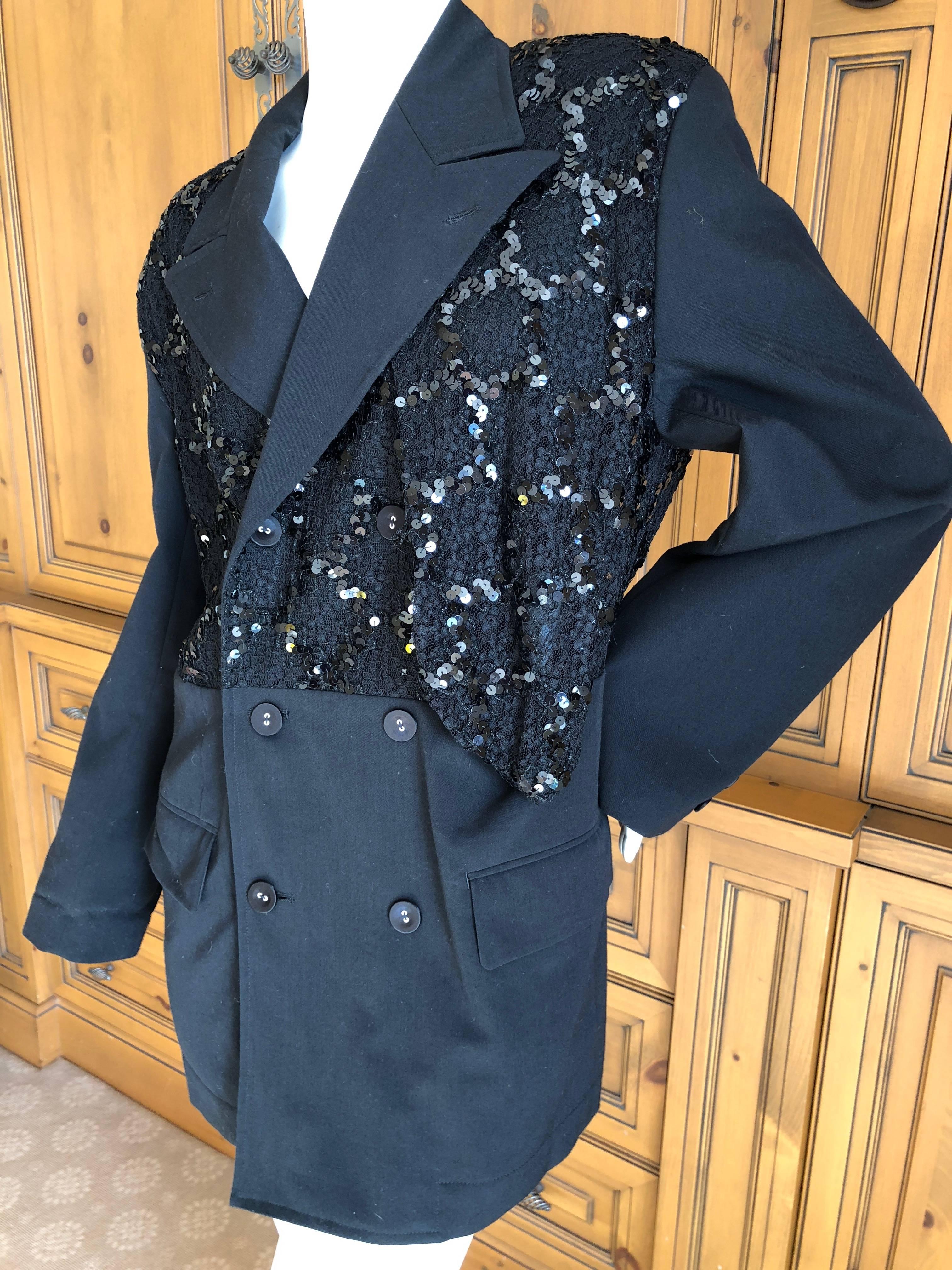Women's or Men's Comme des Garcons 1990's Sequin Black Evening Jacket For Sale