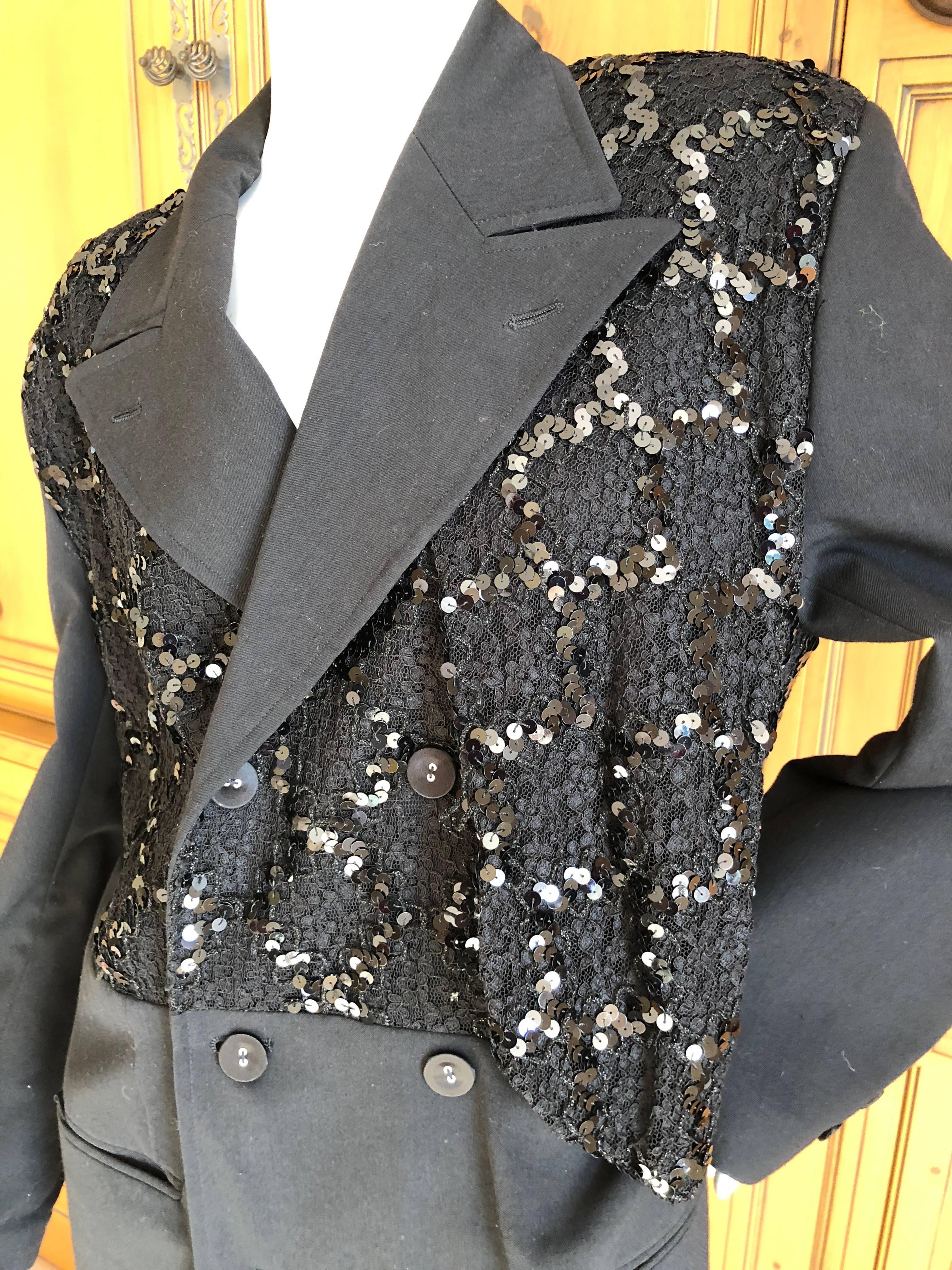 Comme des Garcons 1990's Sequin Black Evening Jacket In Excellent Condition For Sale In Cloverdale, CA