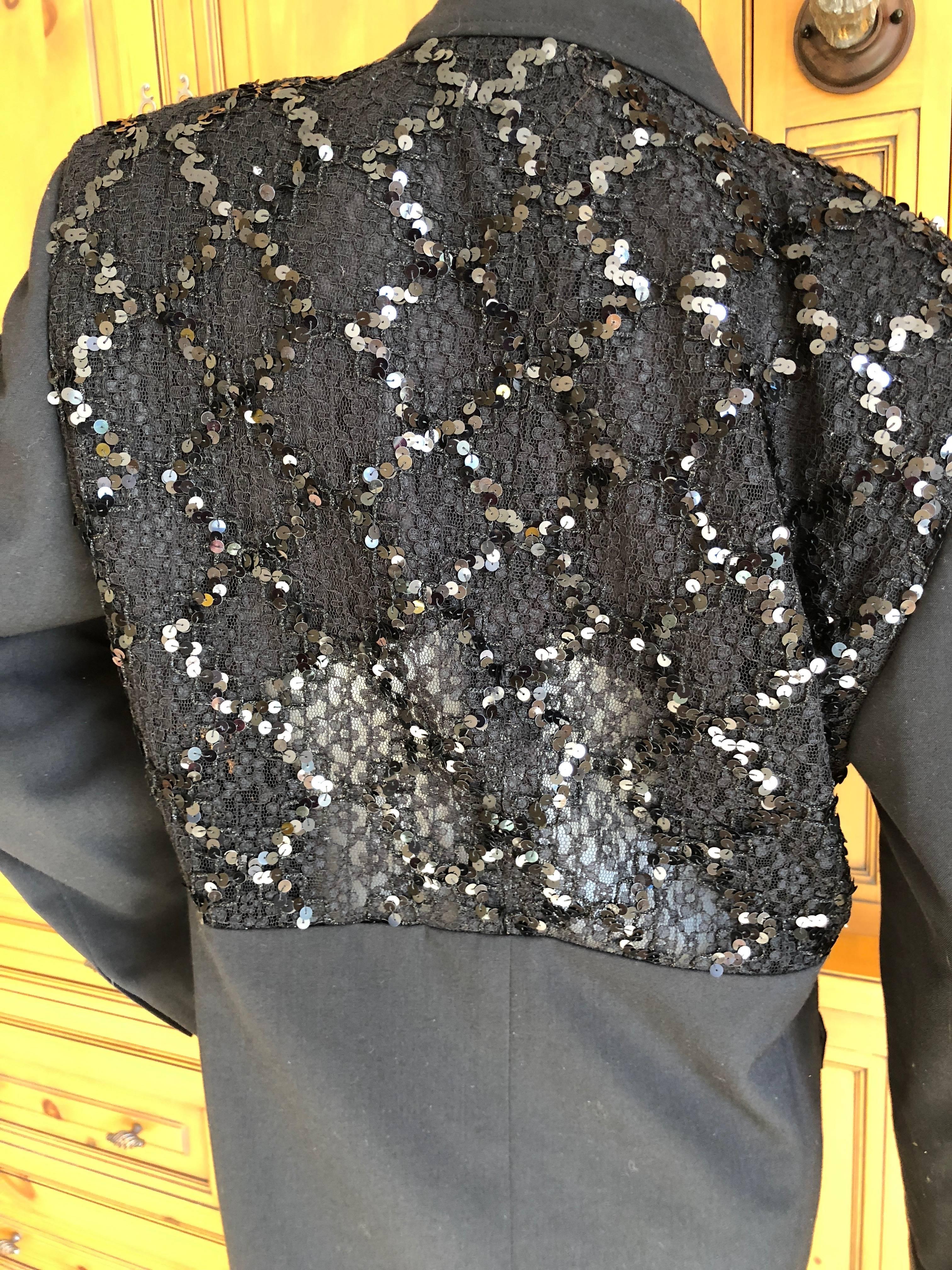 Comme des Garcons 1990's Sequin Black Evening Jacket For Sale 2