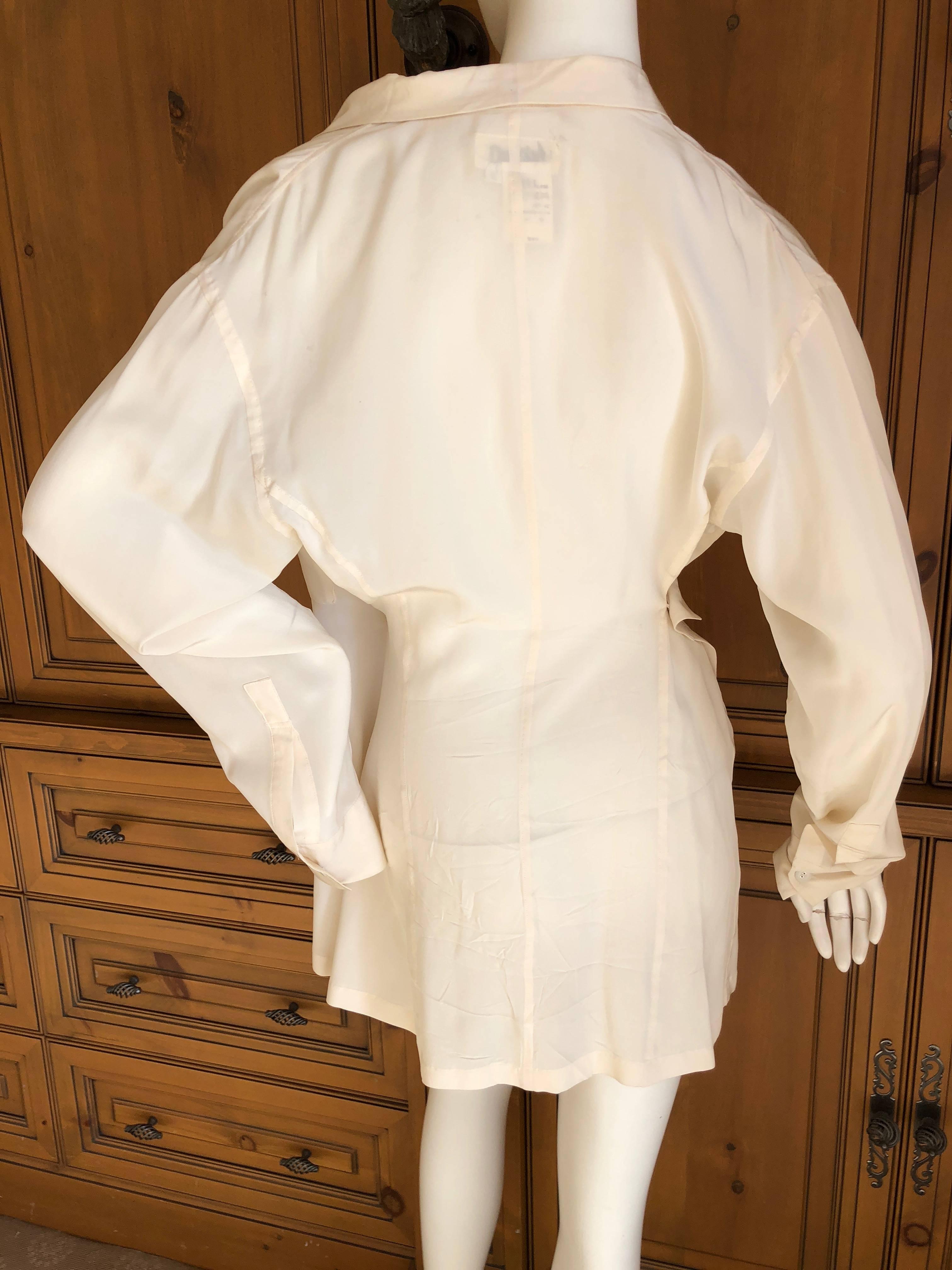 Yohji Yamamoto Pour la Nuit 1990's Silk Wrap Blouse / Mini Dress For Sale 2