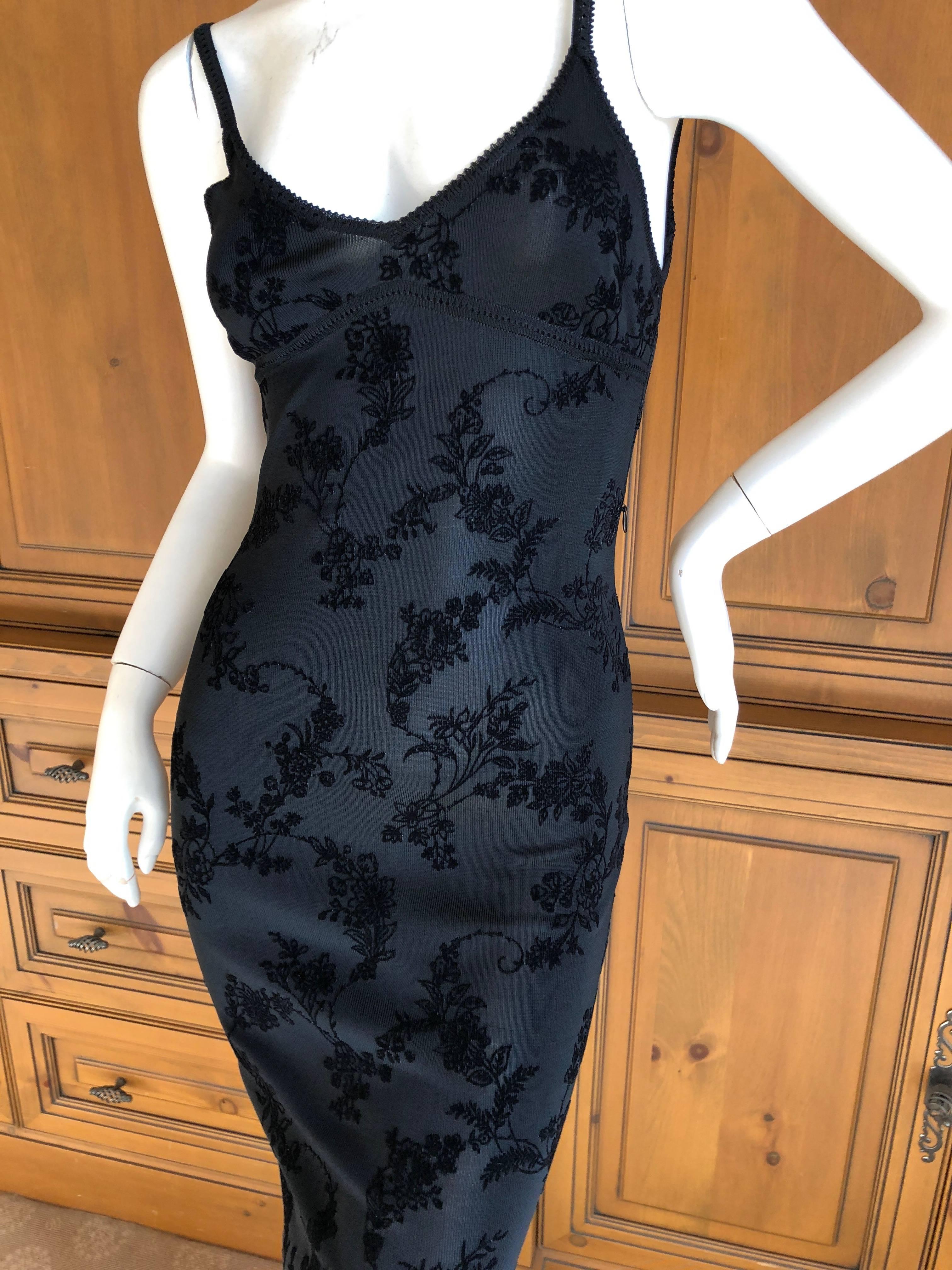 John Galliano 1998 SS 'Haute Bohemia' Collection Sheer Little Black Dress. In Excellent Condition In Cloverdale, CA