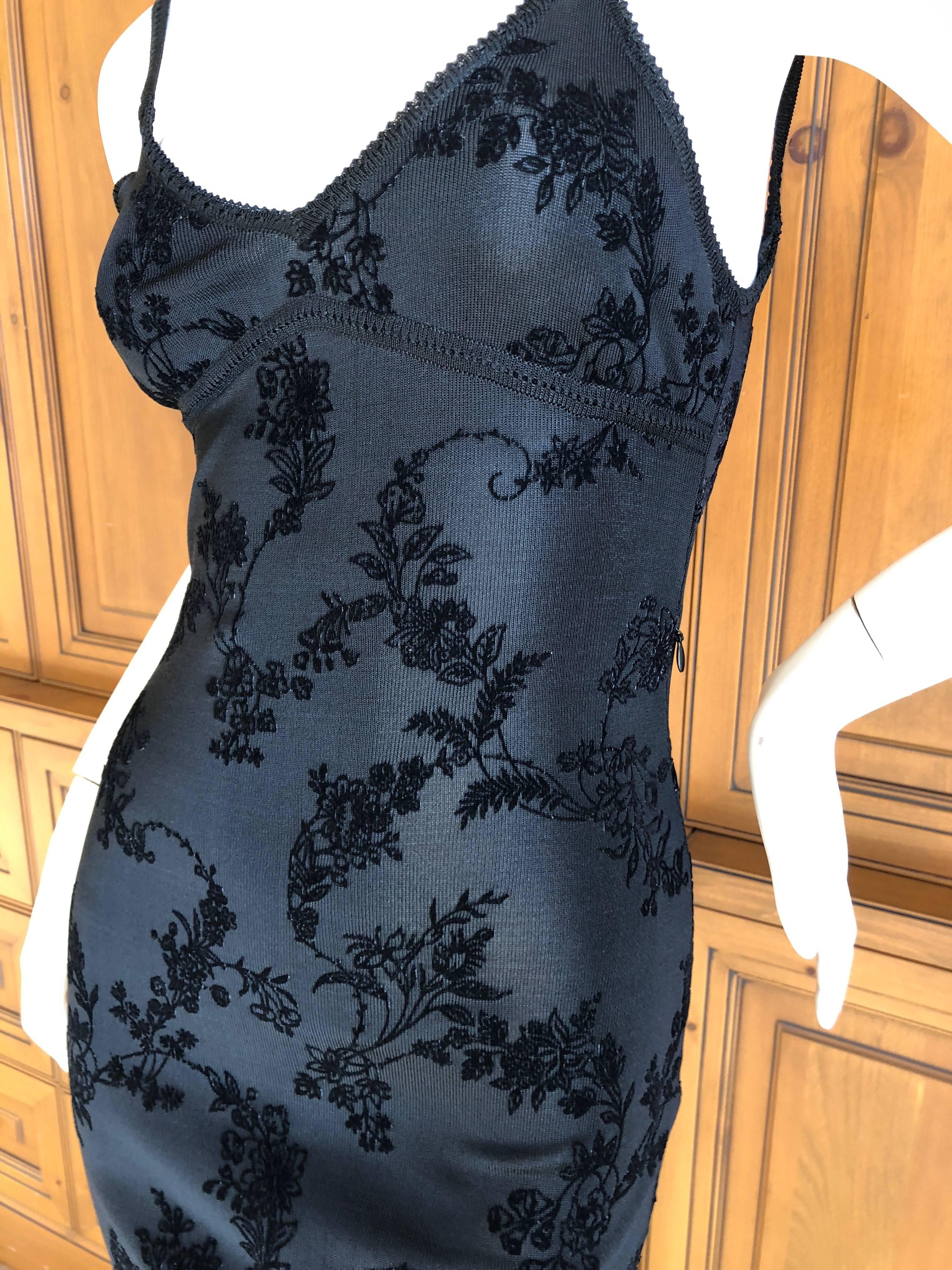 John Galliano 1998 SS 'Haute Bohemia' Collection Sheer Little Black Dress. 1