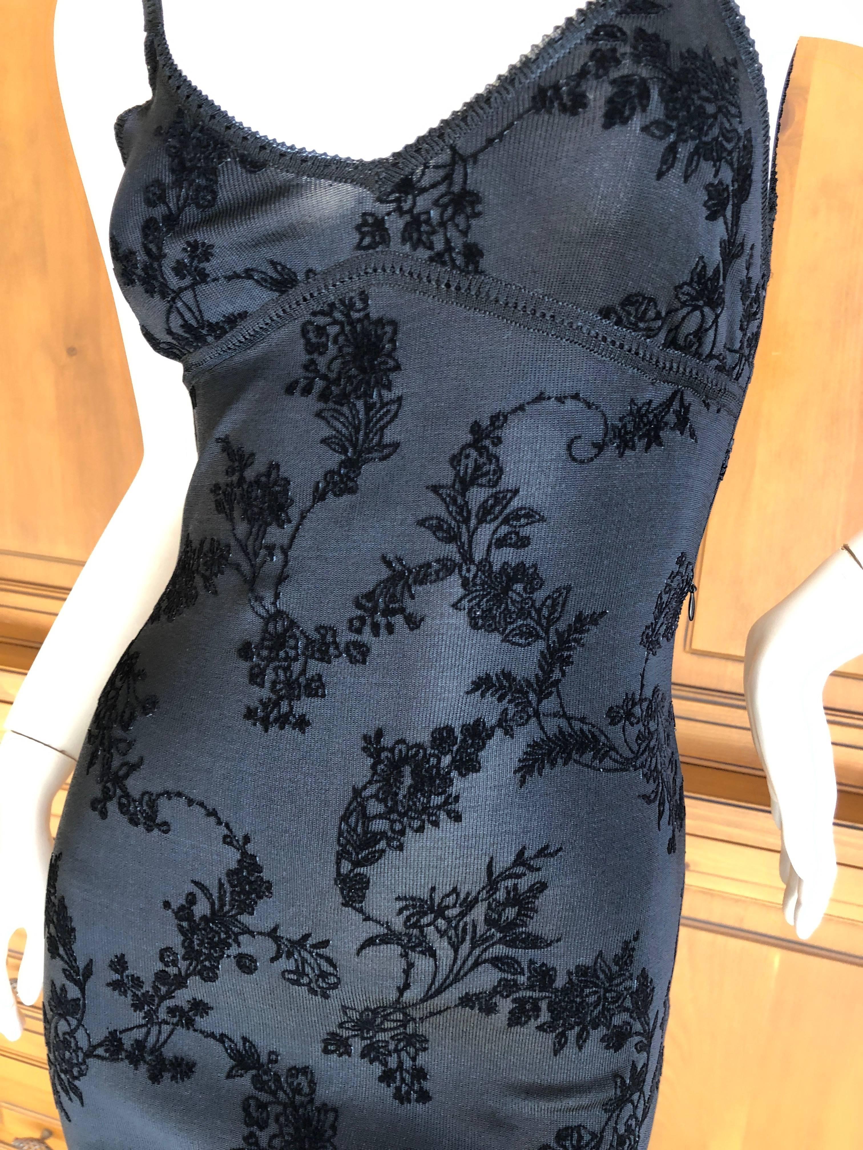 Women's John Galliano 1998 SS 'Haute Bohemia' Collection Sheer Little Black Dress.