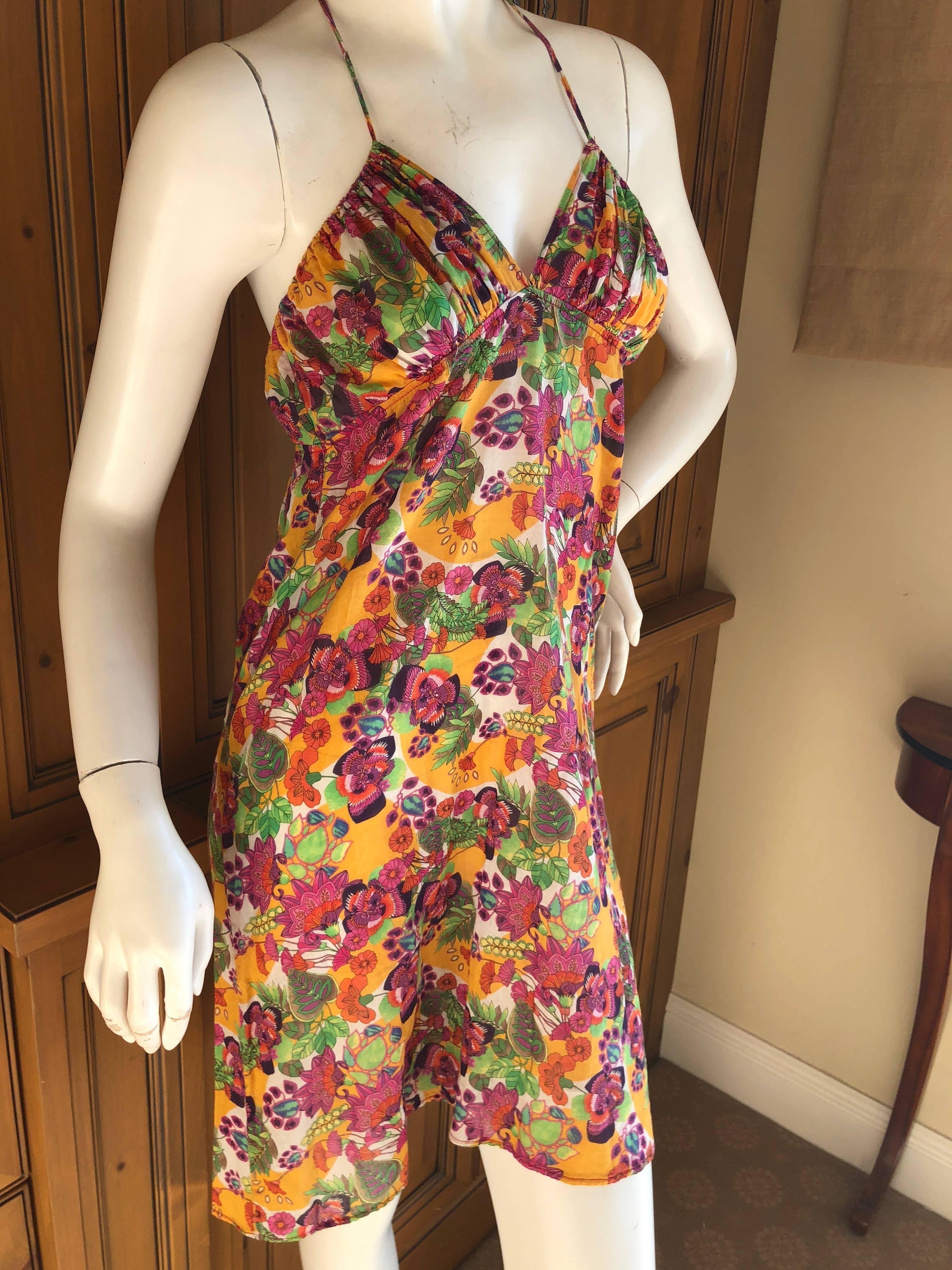 Women's Christian Dior by John Galliano Colorful Cotton Mini Dress For Sale