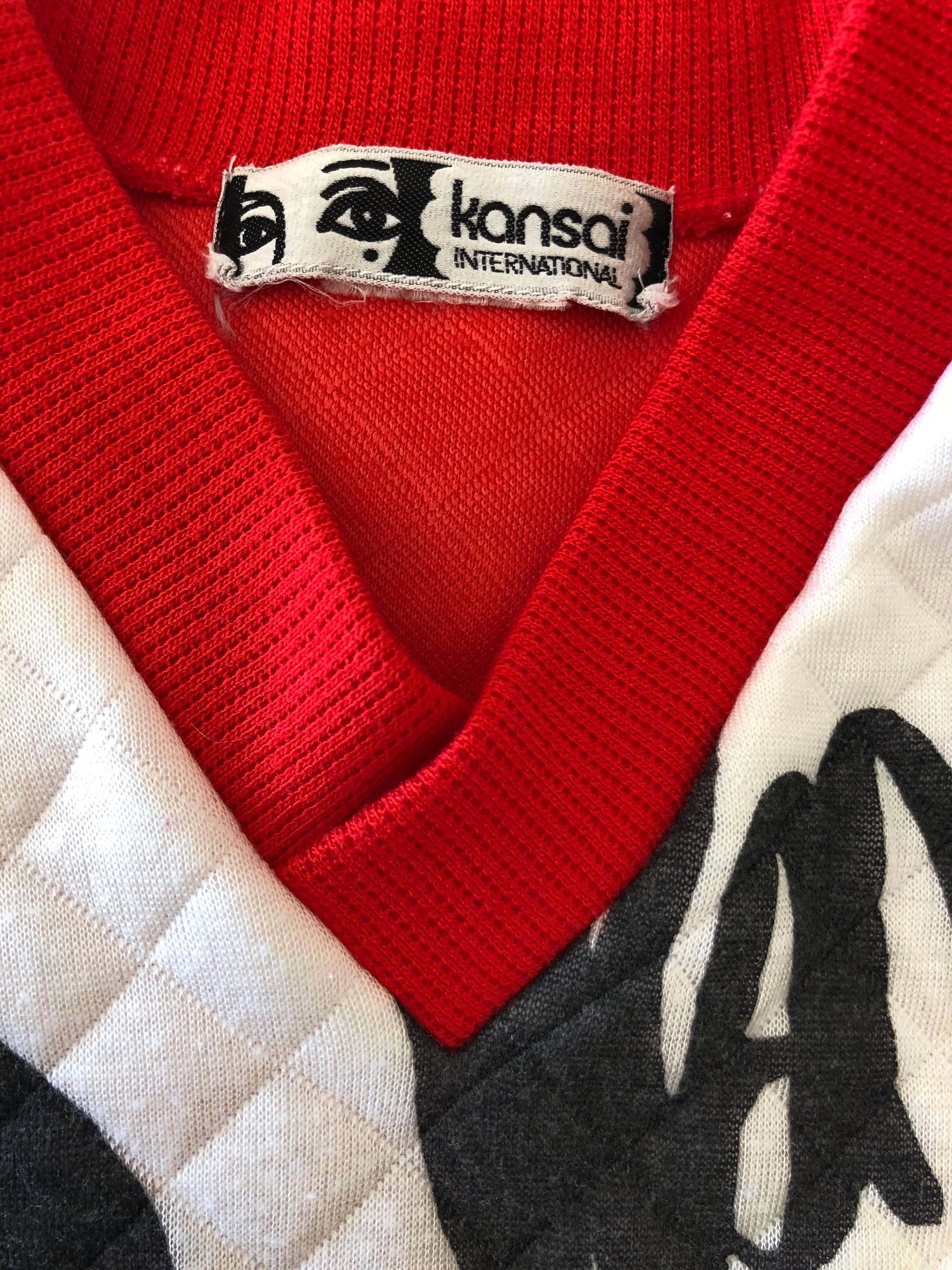 Kansai Yamamoto 1980's Kabuki Big Mac Oversize Quilted Sweatshirt In Excellent Condition In Cloverdale, CA