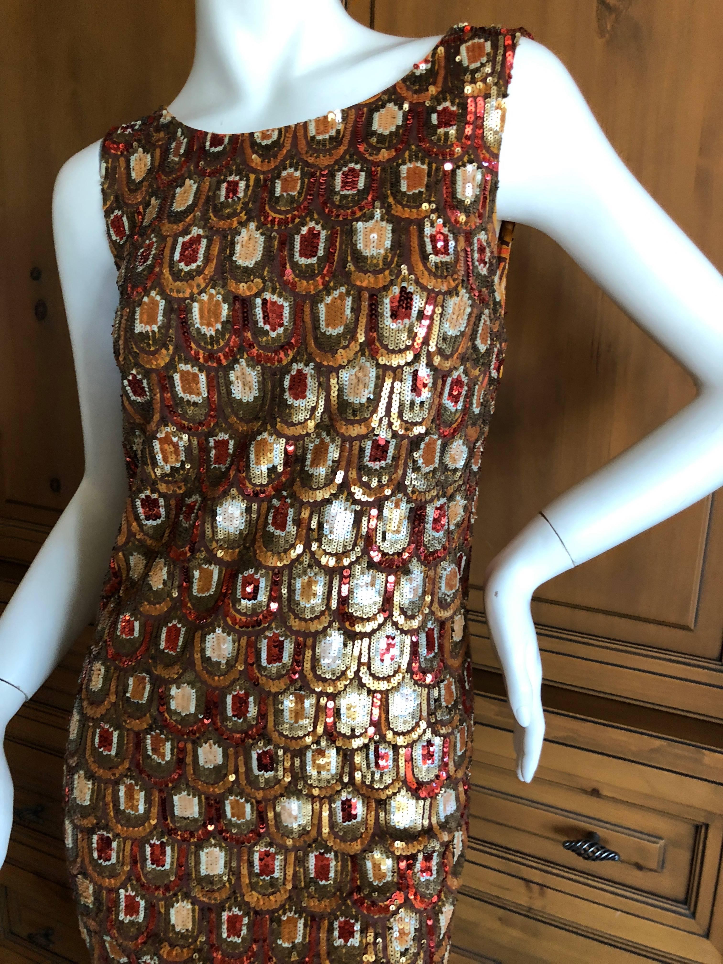 Women's Emilio Pucci Sleeveless Sequin Sheath Cocktail Dress For Sale