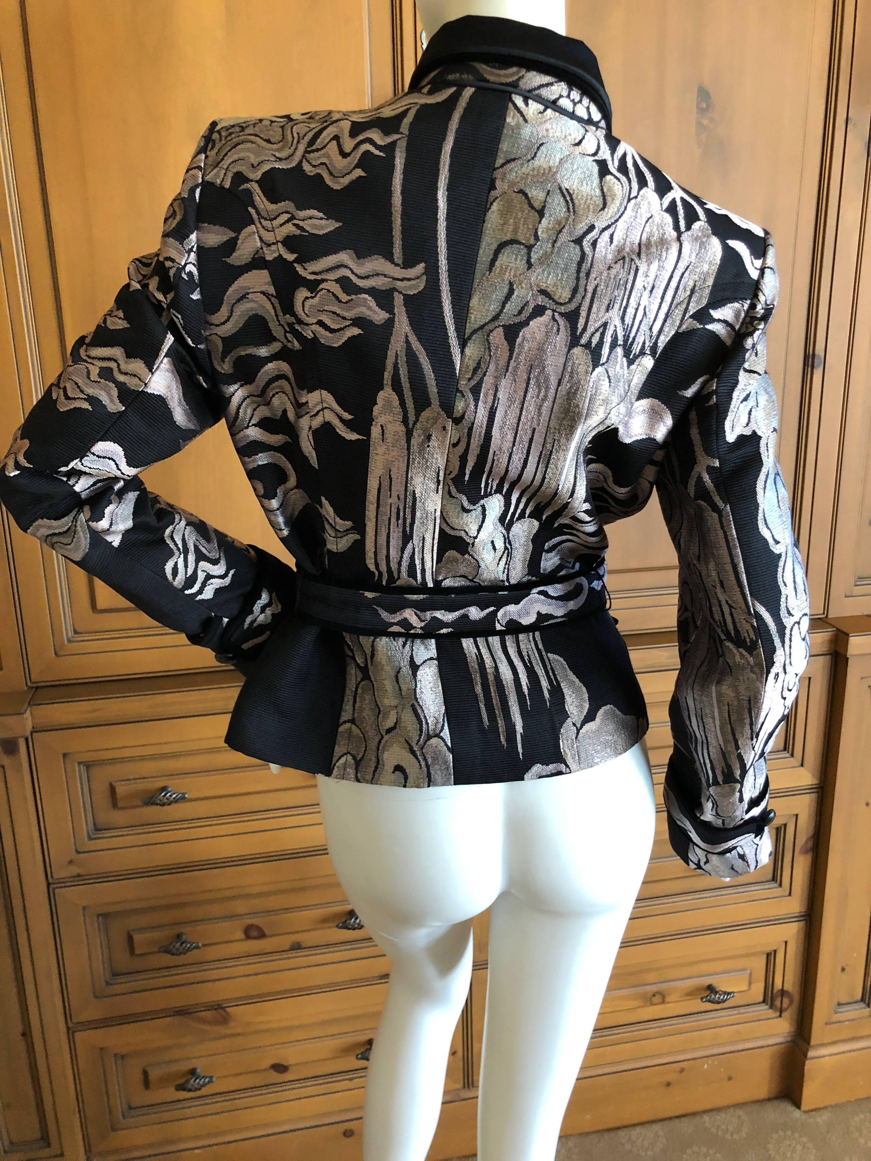 Yves Saint Laurent by Tom Ford Fall 2004 Chinoiserie Jacquard Jacket For Sale 4