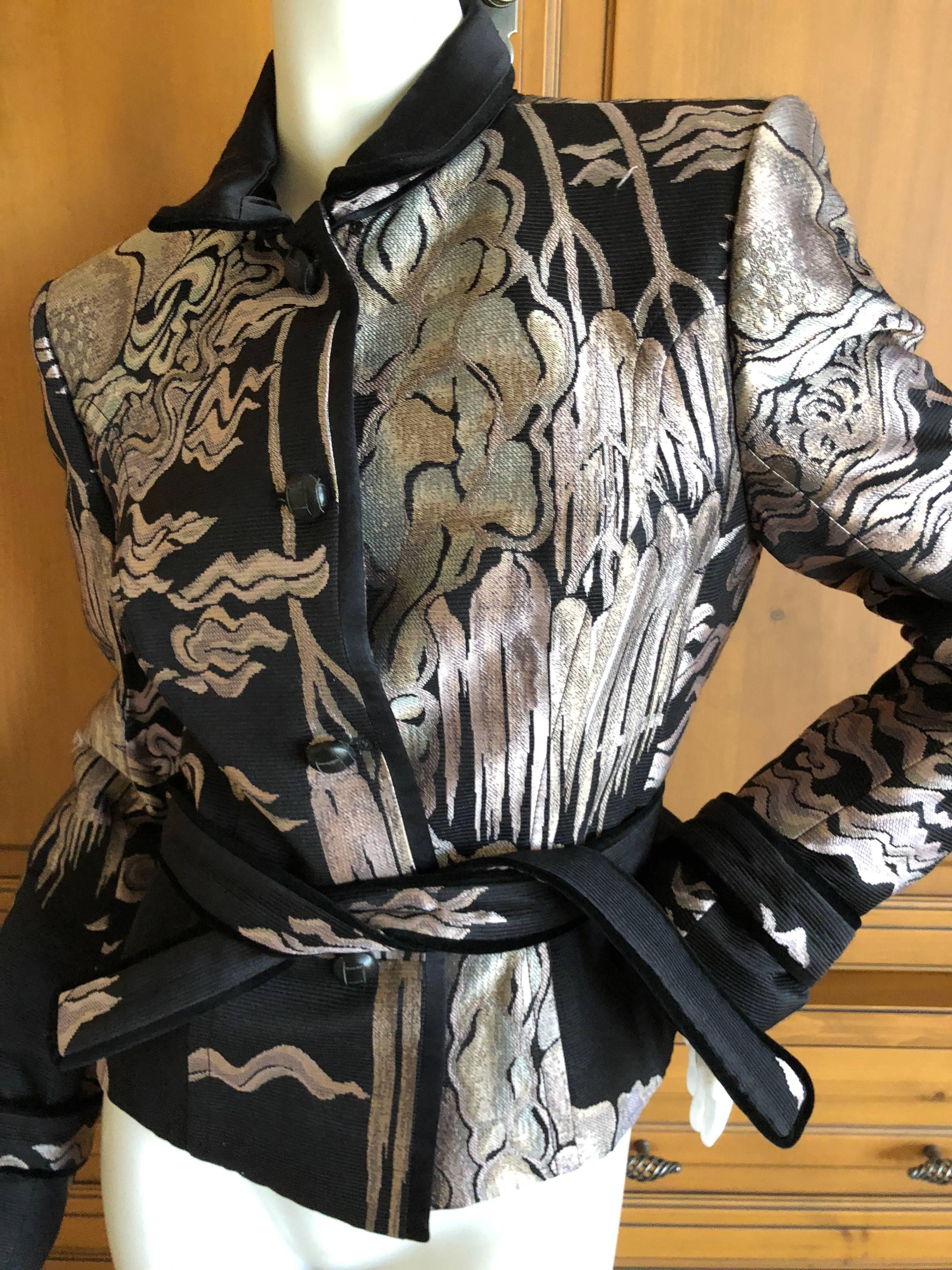 Yves Saint Laurent by Tom Ford Fall 2004 Chinoiserie Jacquard Jacket For Sale 3