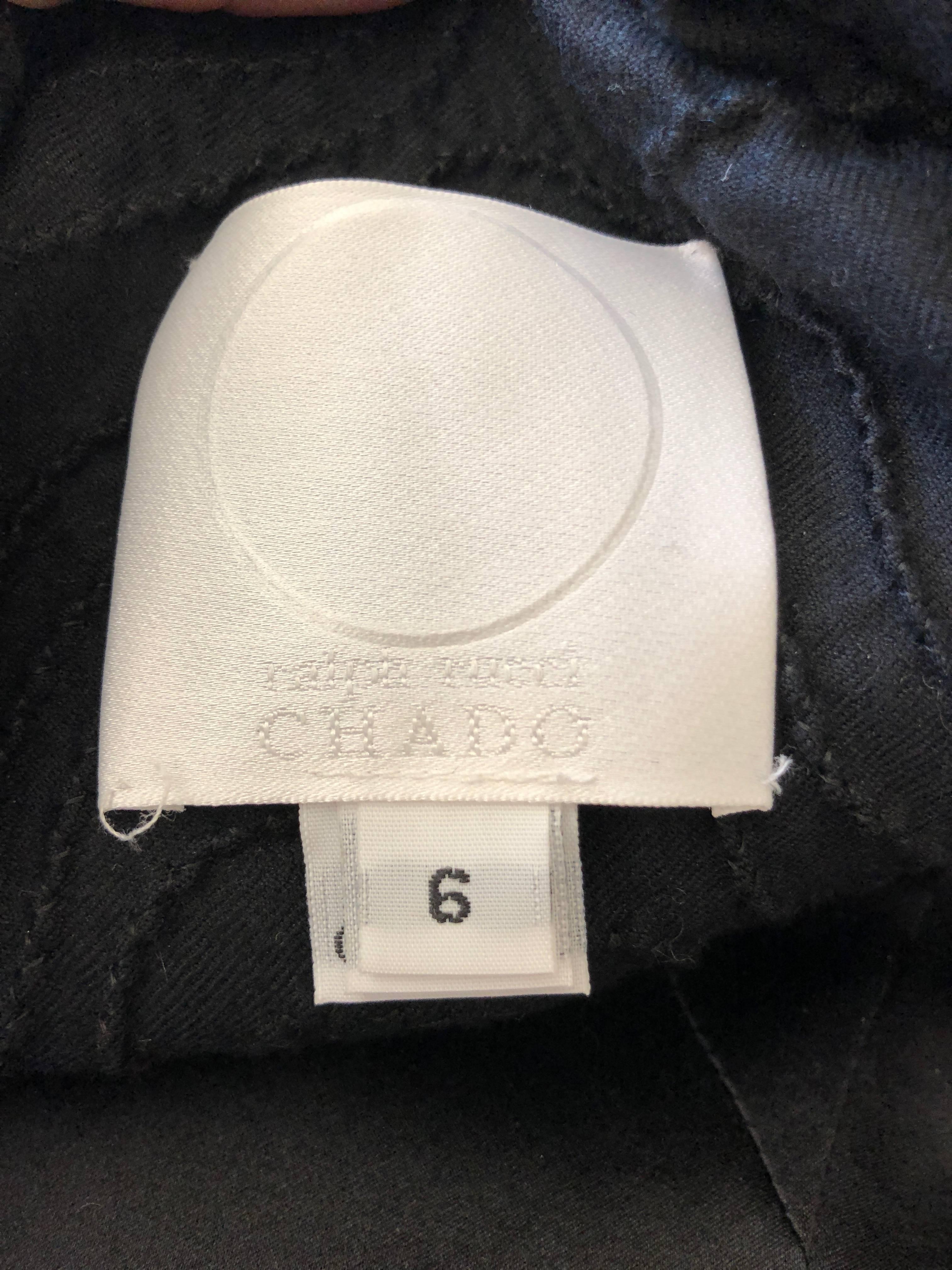 Chado Ralph Rucci Pure Cashmere Black Embellished Jacket Size 6 For Sale 1
