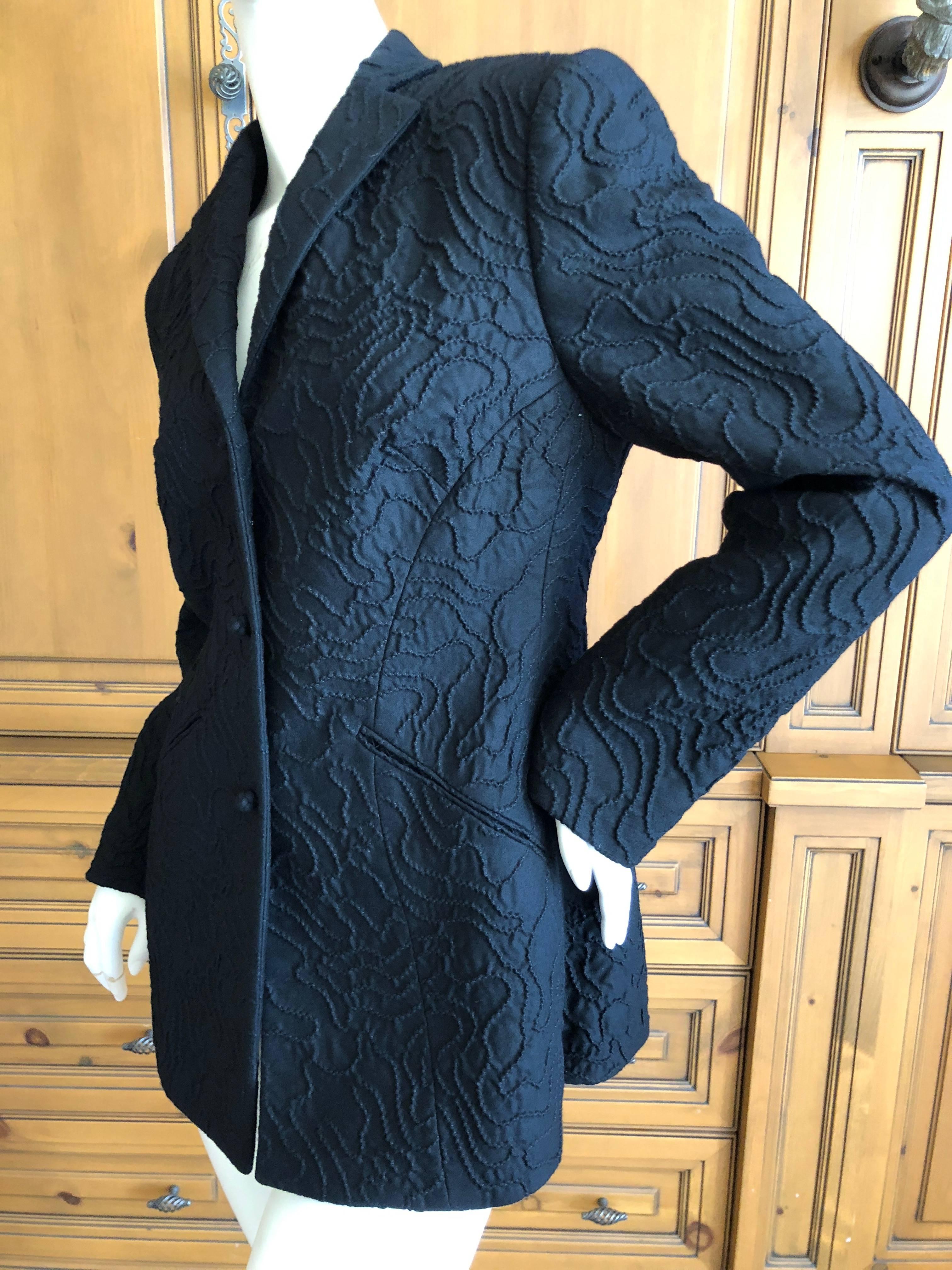 Chado Ralph Rucci Pure Cashmere Black Embellished Jacket Size 6 In Excellent Condition For Sale In Cloverdale, CA