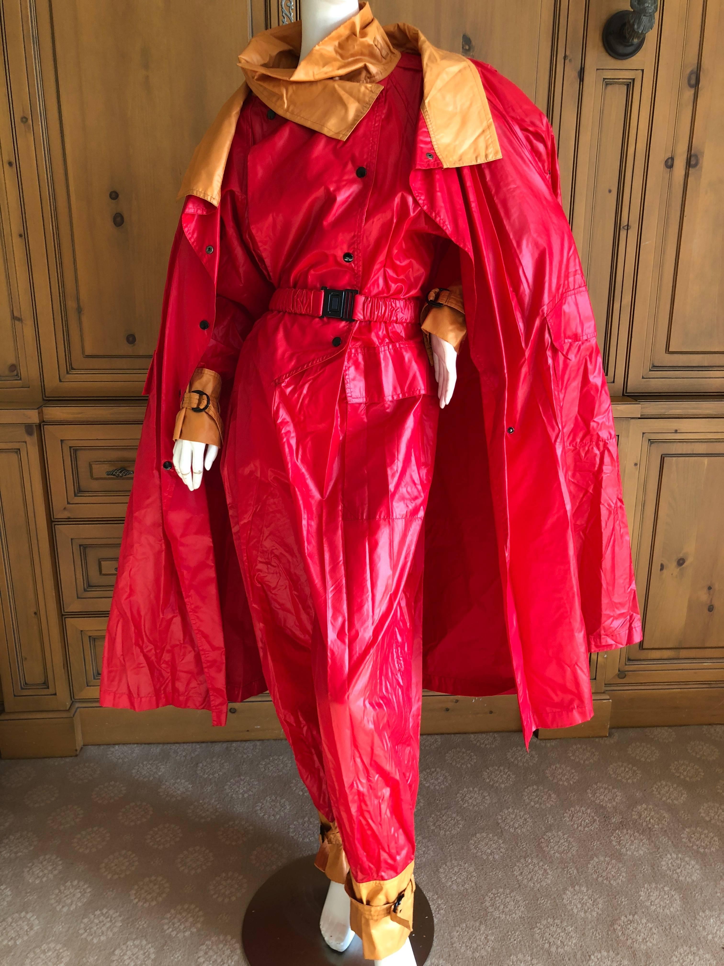 Issey Miyake 1970's Jumpsuit with Matching Trench Coat For Sale 2