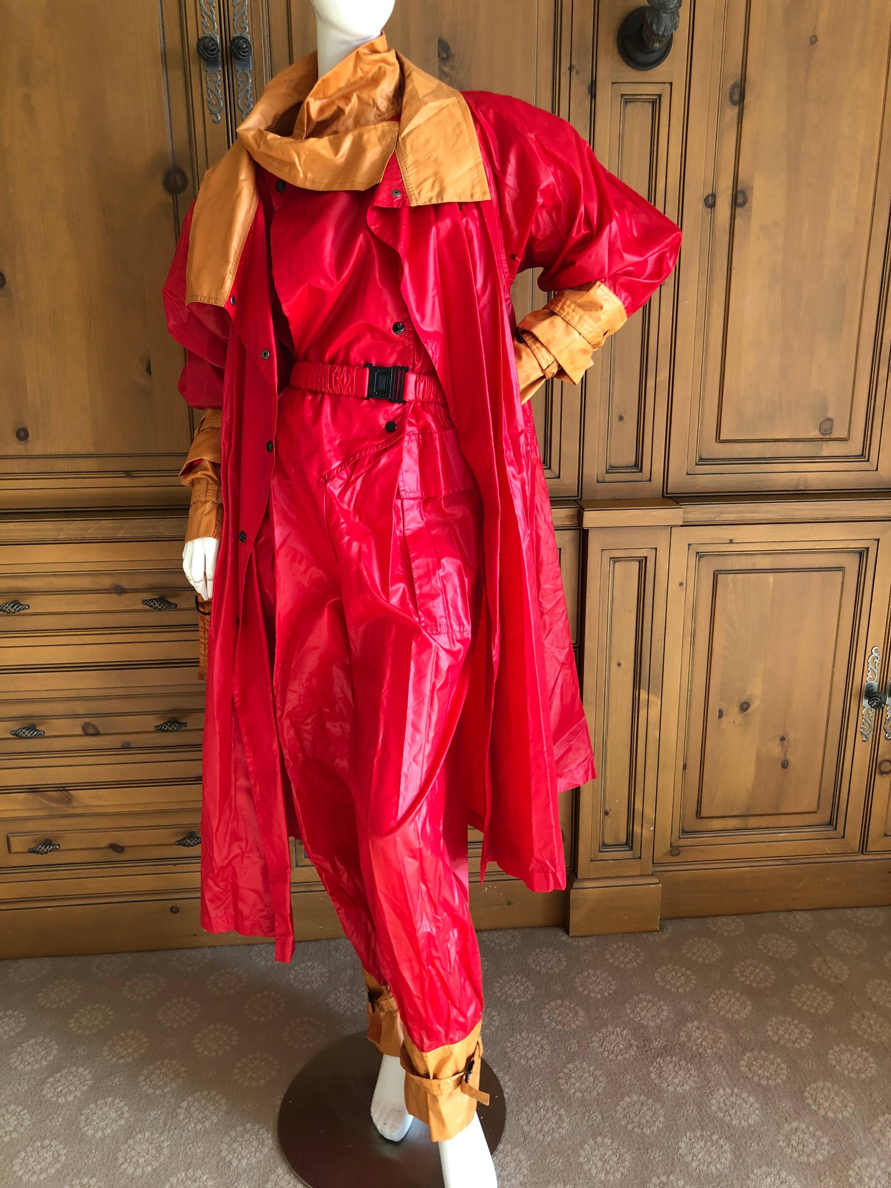 Issey Miyake 1970's Jumpsuit with Matching Trench Coat For Sale 4