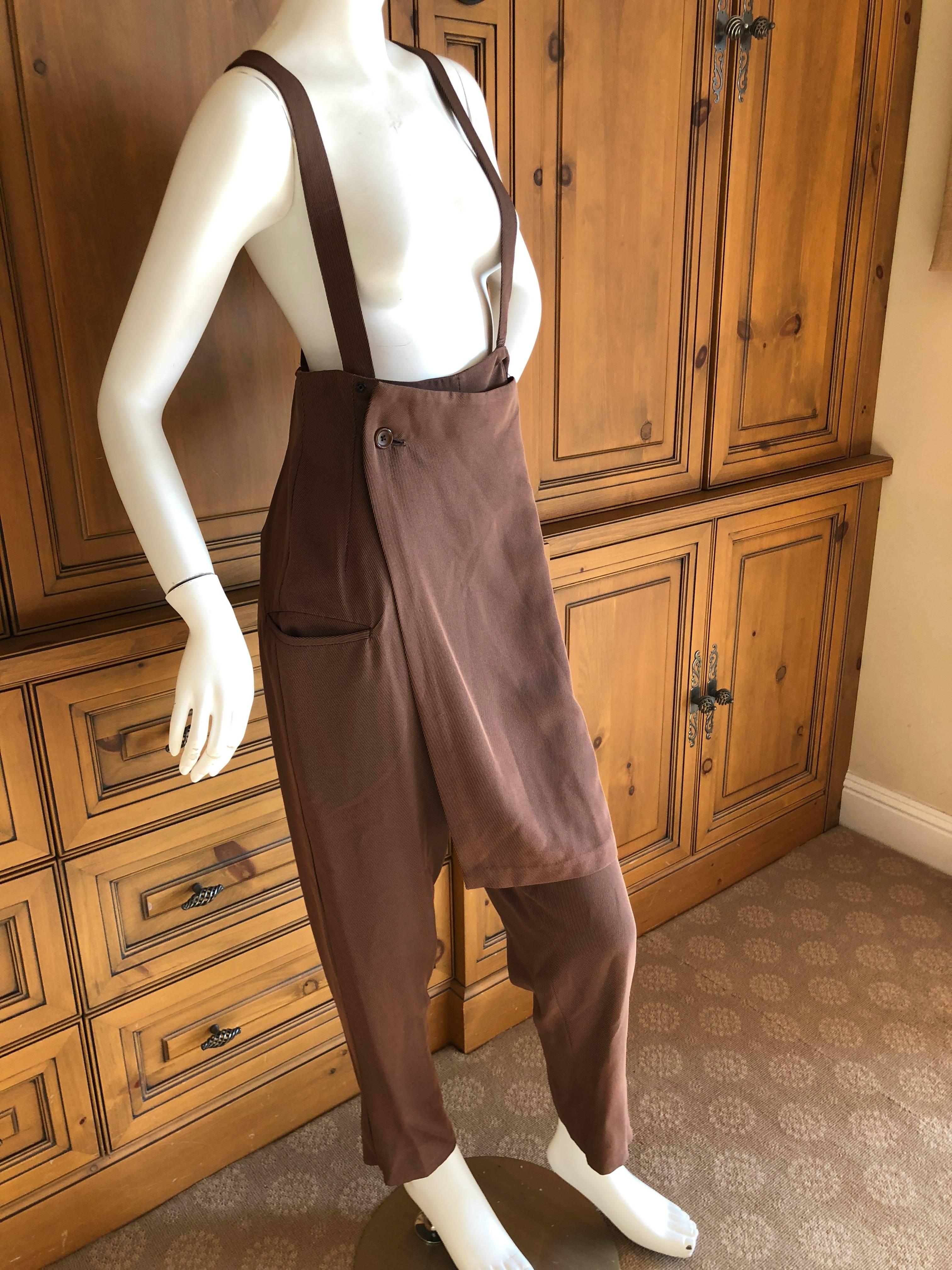 Yohji Yamamoto 1980's Pant Skirt Overalls In Excellent Condition For Sale In Cloverdale, CA