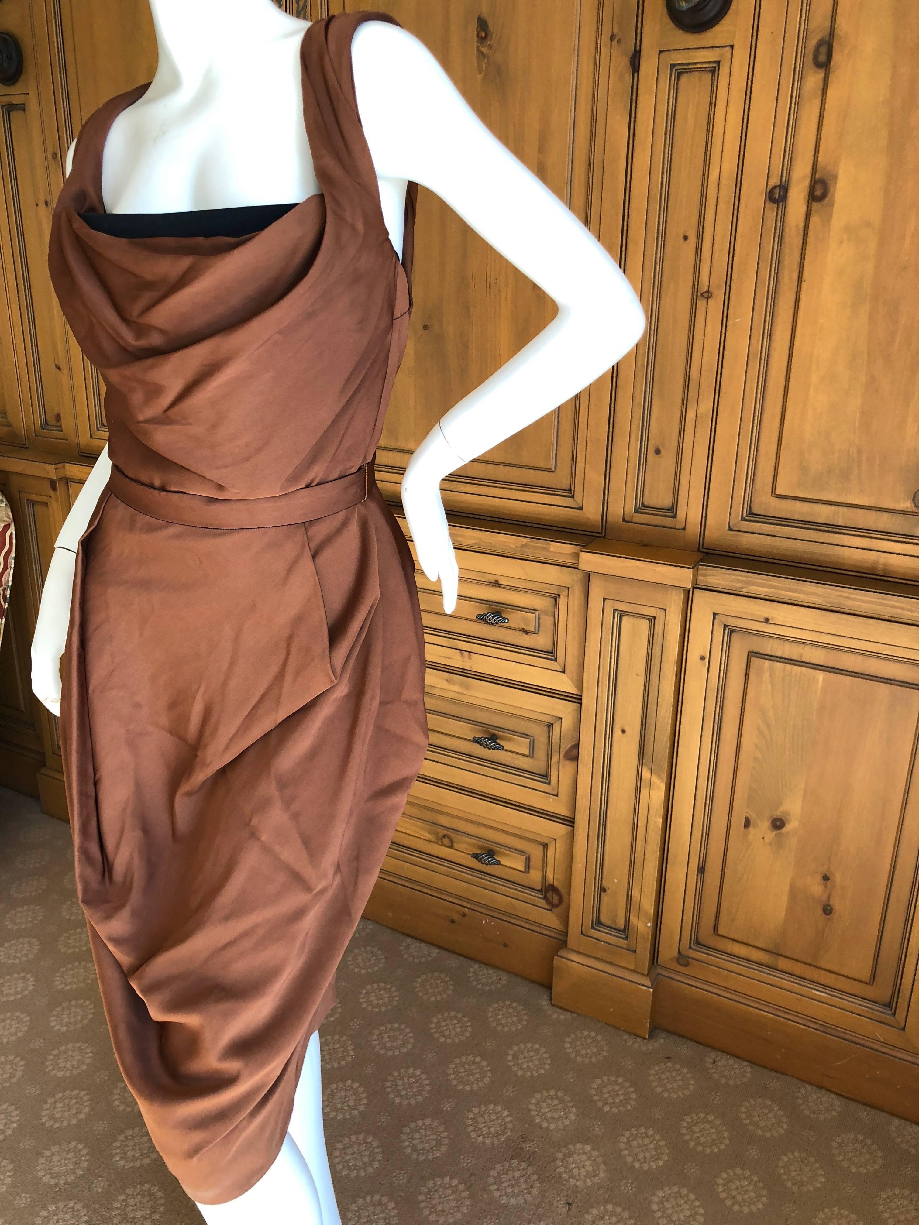Vivienne Westwood Red Label Copper Color Cocktail Dress with Built in Corset In Excellent Condition In Cloverdale, CA