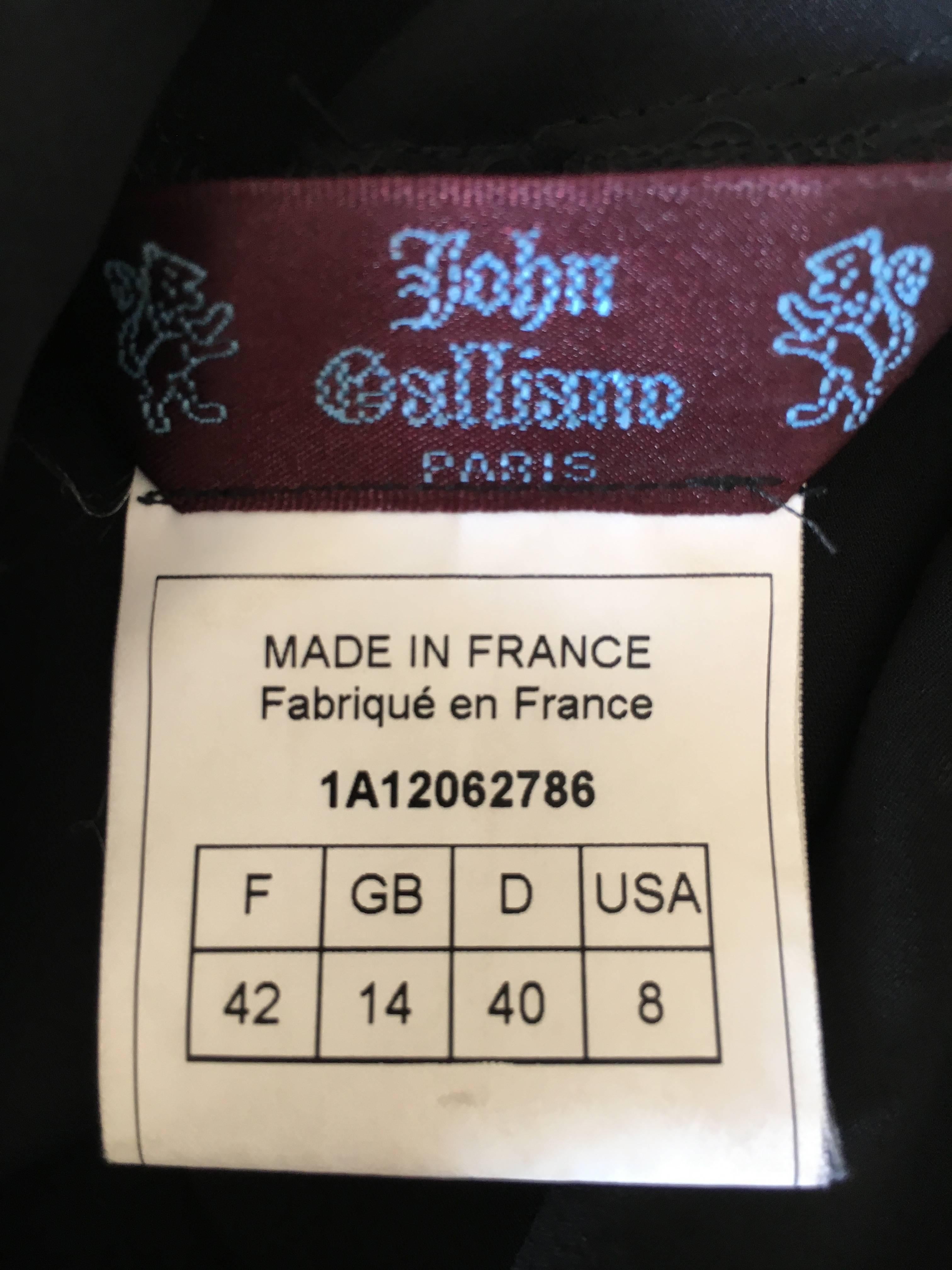 John Galliano 90s Long Black Bias Cut Floral Appliqué Evening Dress with`Shawl For Sale 6