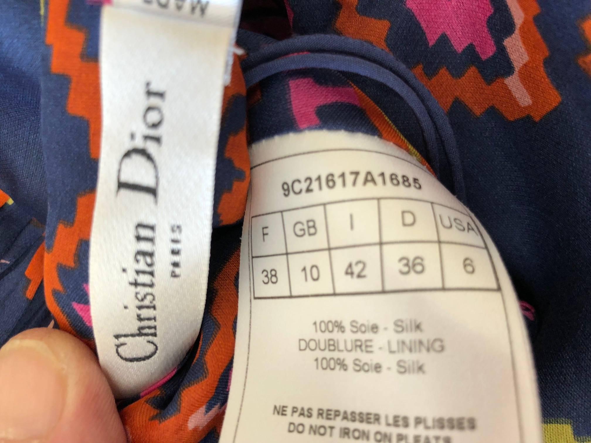 Christian Dior Galliano Resort 2009 Colorful Low Cut Ruffled Silk Halter Dress For Sale 3