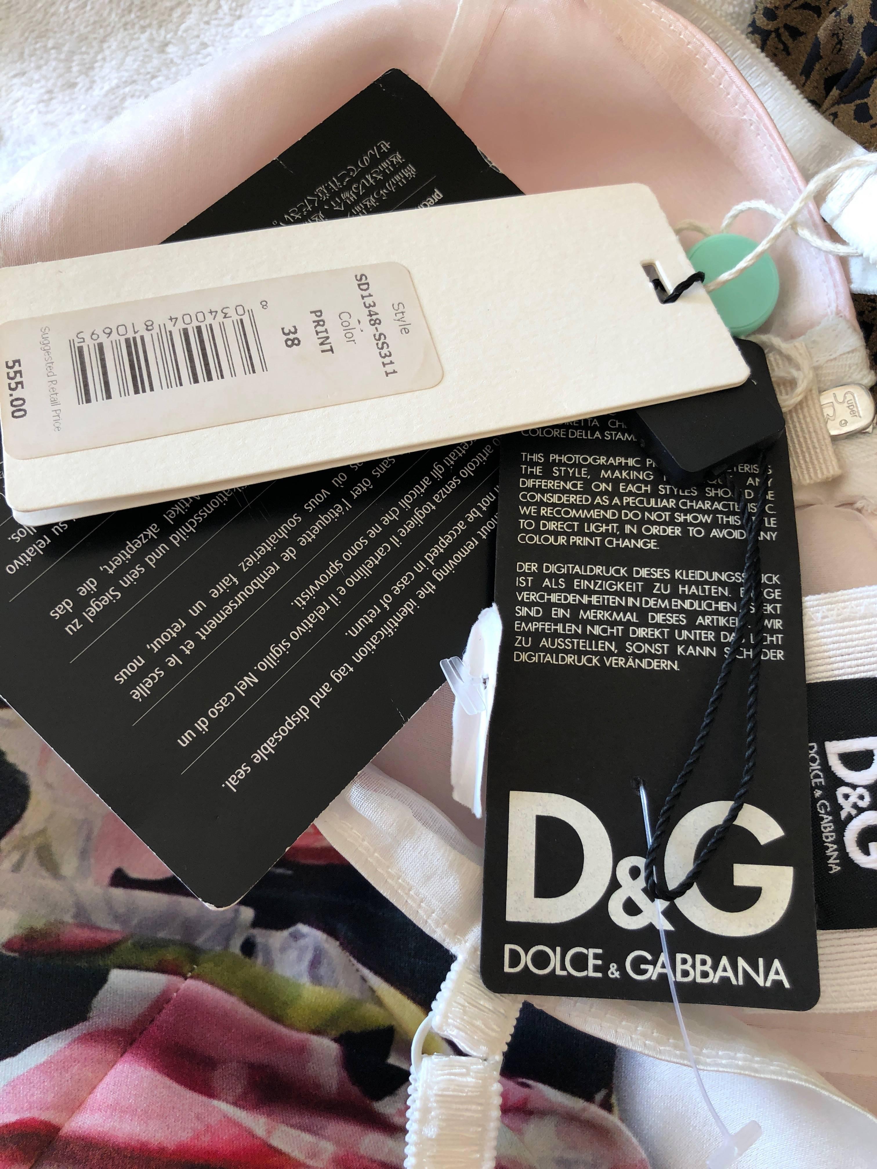 D&G by Dolce & Gabbana Sweet Floral Cocktail Dress New with Tags For Sale 1