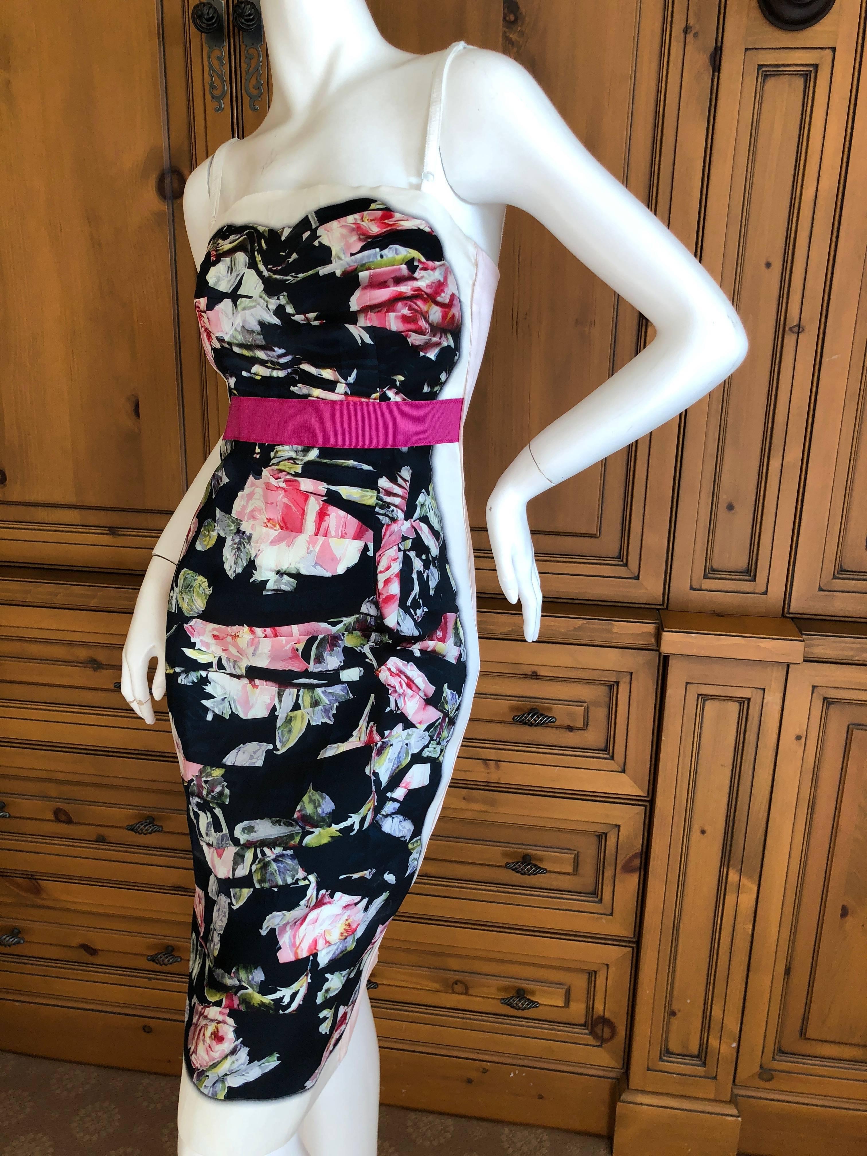 Gray D&G by Dolce & Gabbana Sweet Floral Cocktail Dress New with Tags For Sale