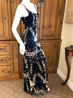 Jean Paul Gaultier Classique Graffiti Long Column Evening  Dress