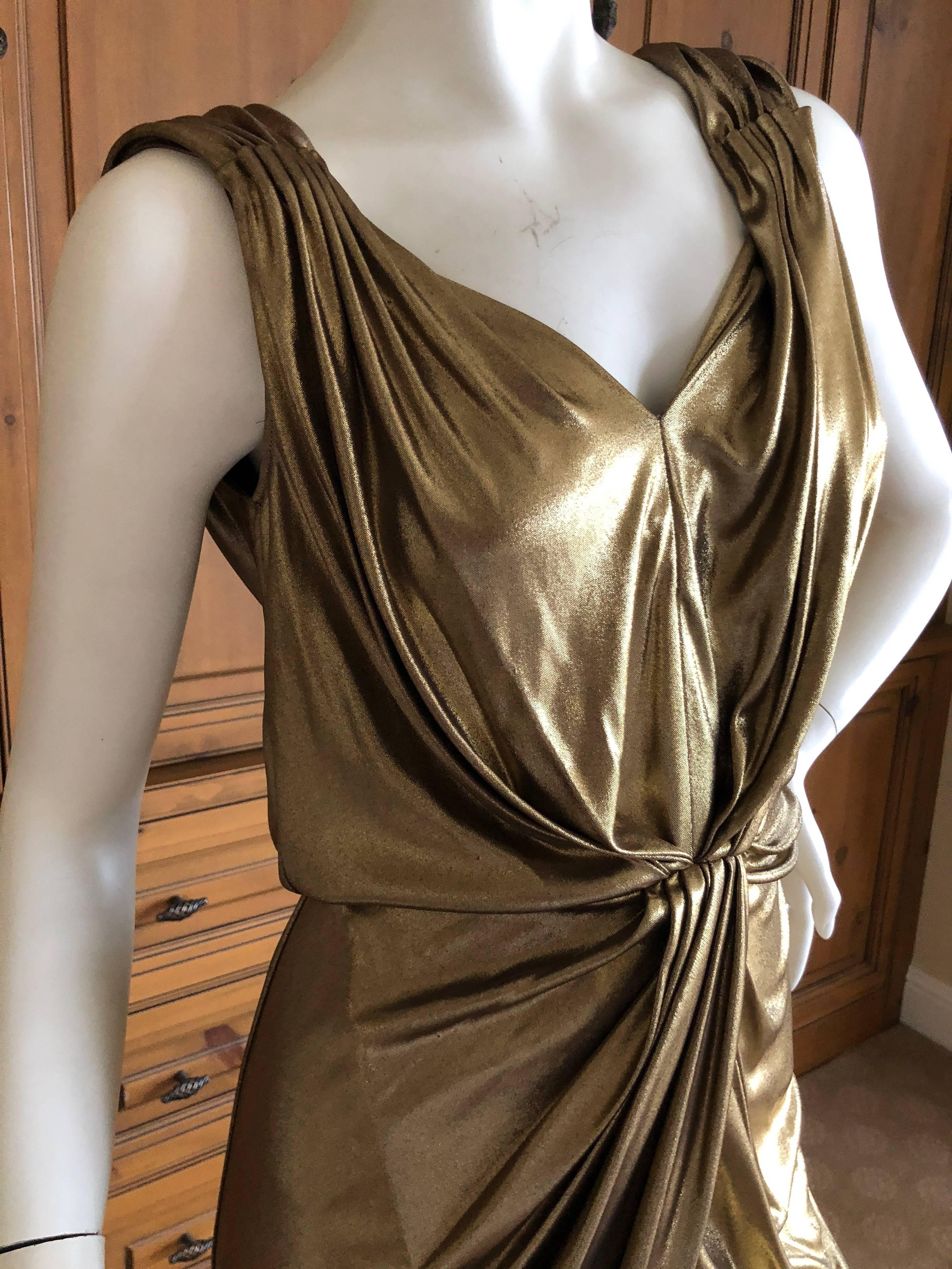 Moschino Vintage Liquid Gold Goddess Cocktail Dress For Sale 1