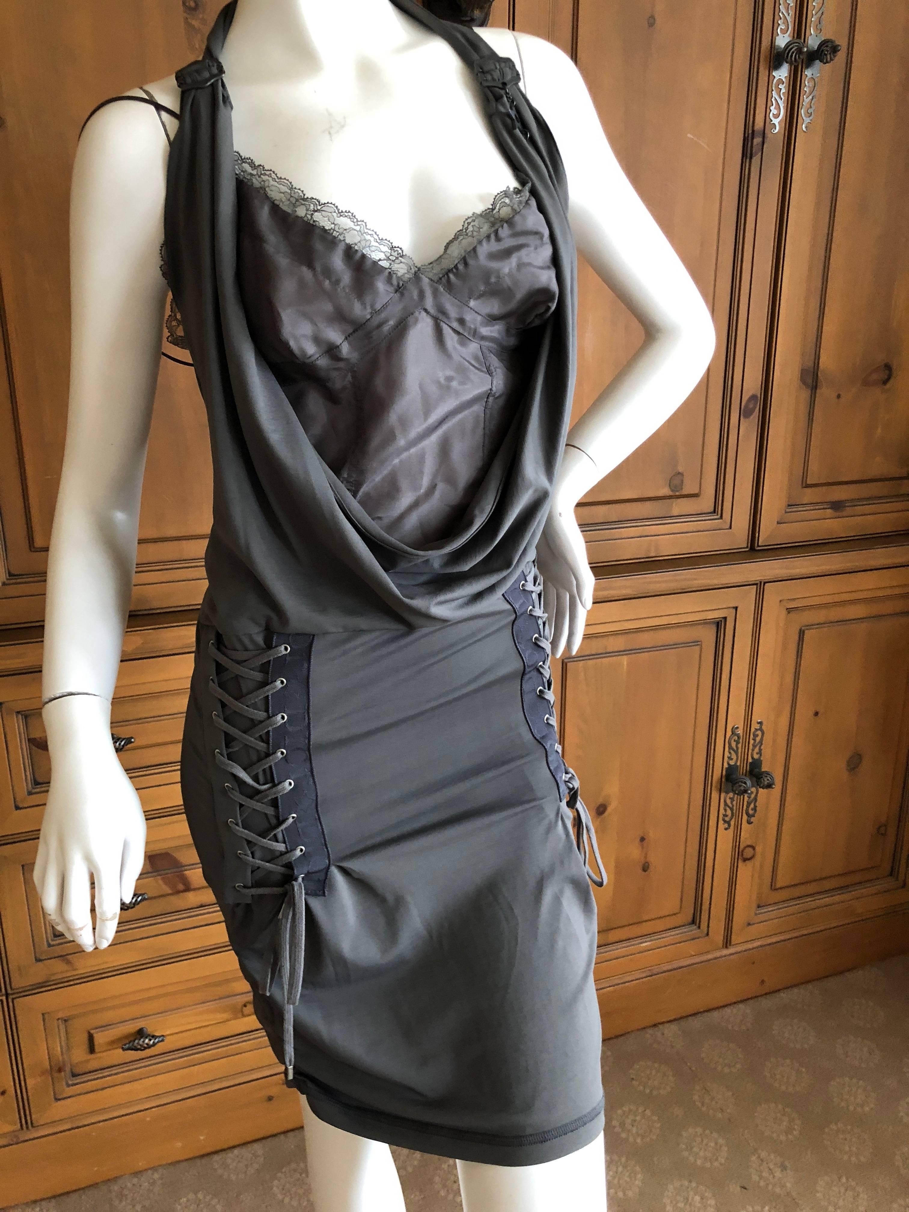 Women's Christian Dior by John Galliano Lingerie Inspired Corset Laced Cocktail Dress For Sale