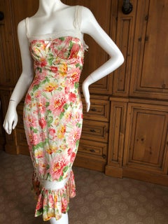 Christian Dior by John Galliano Garden Theme Dress with Sexy Lace Bra