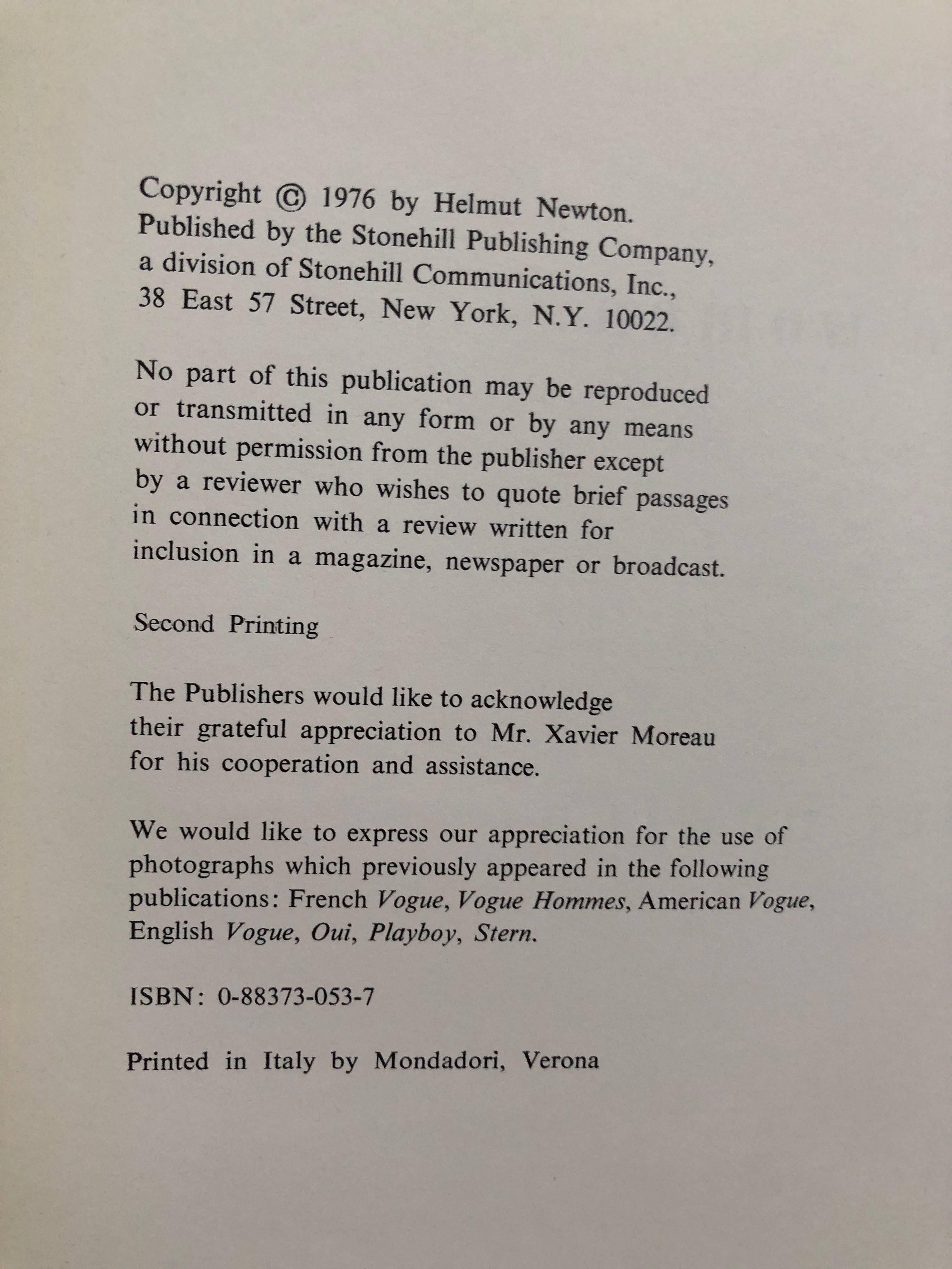 Helmut Newton White Women First Edition Stonehill Press 1976 5