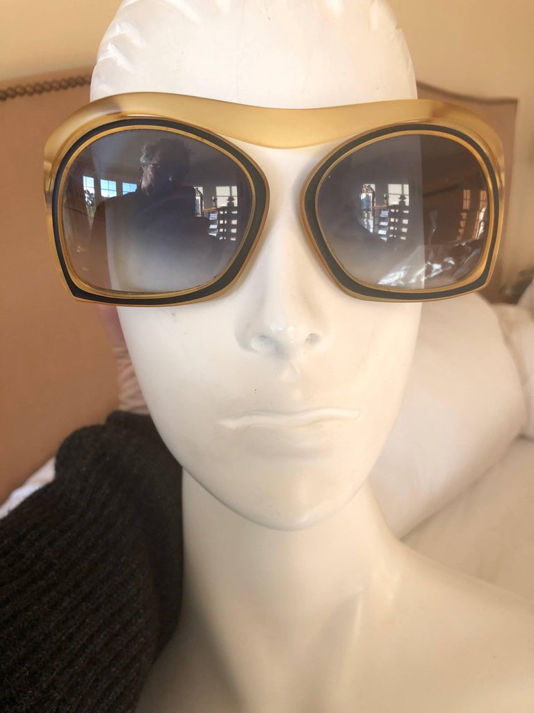Christian Dior Futuristic 70's Vintage Oversize Sunglasses