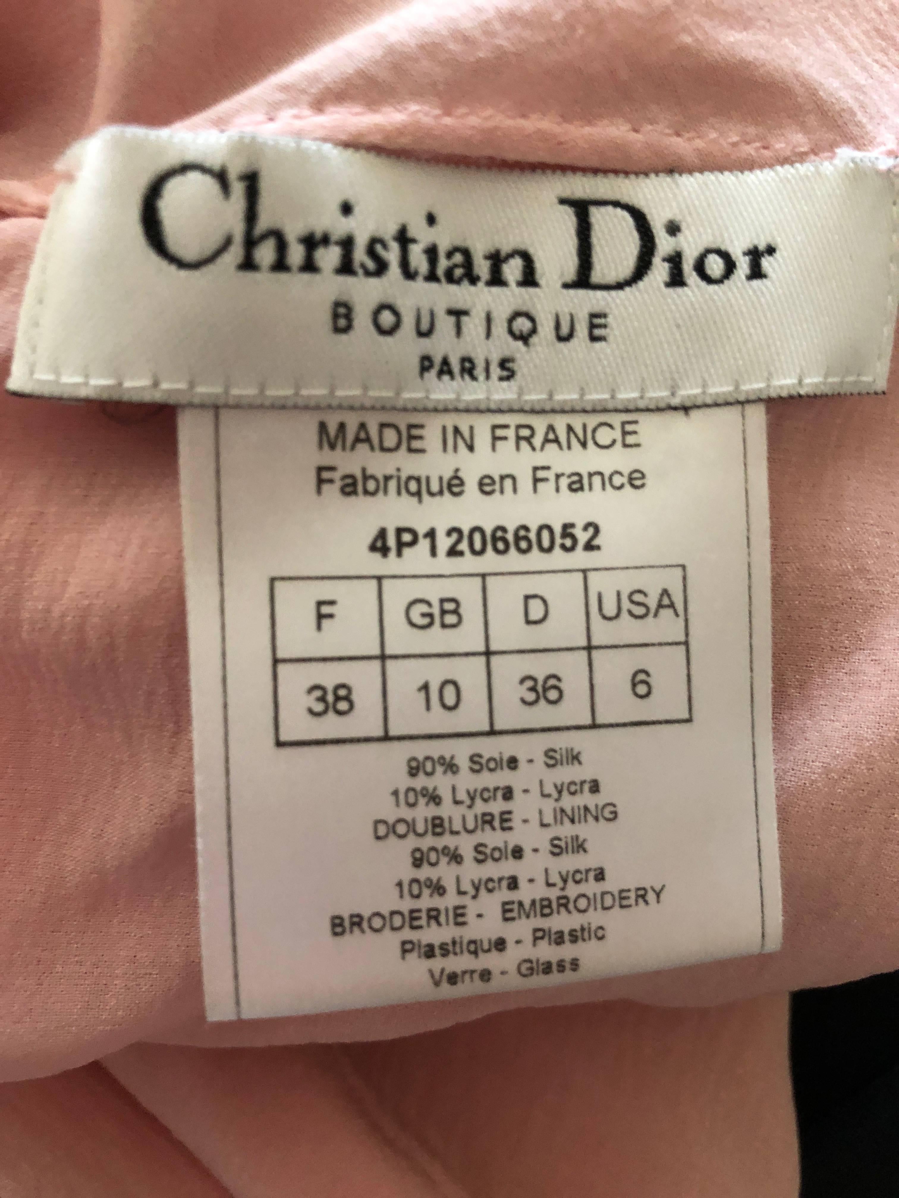 Christian Dior by John Galliano Fall 2004 Raj Style Embellished Silk Dress Sz 38 In Excellent Condition For Sale In Cloverdale, CA