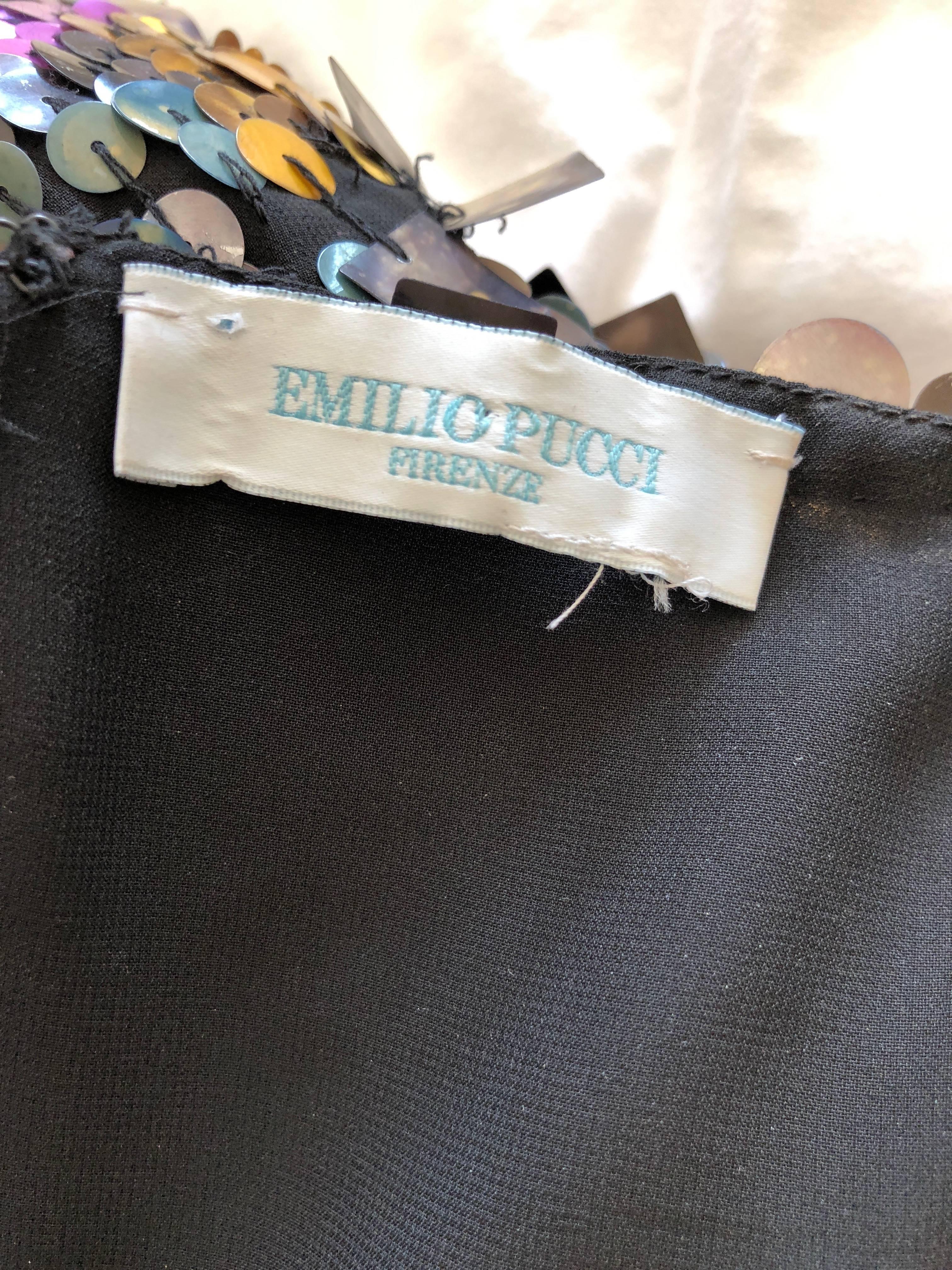 Emilio Pucci Heavily Embellished Technicolor Sequin Paillette Cocktail Dress For Sale 3