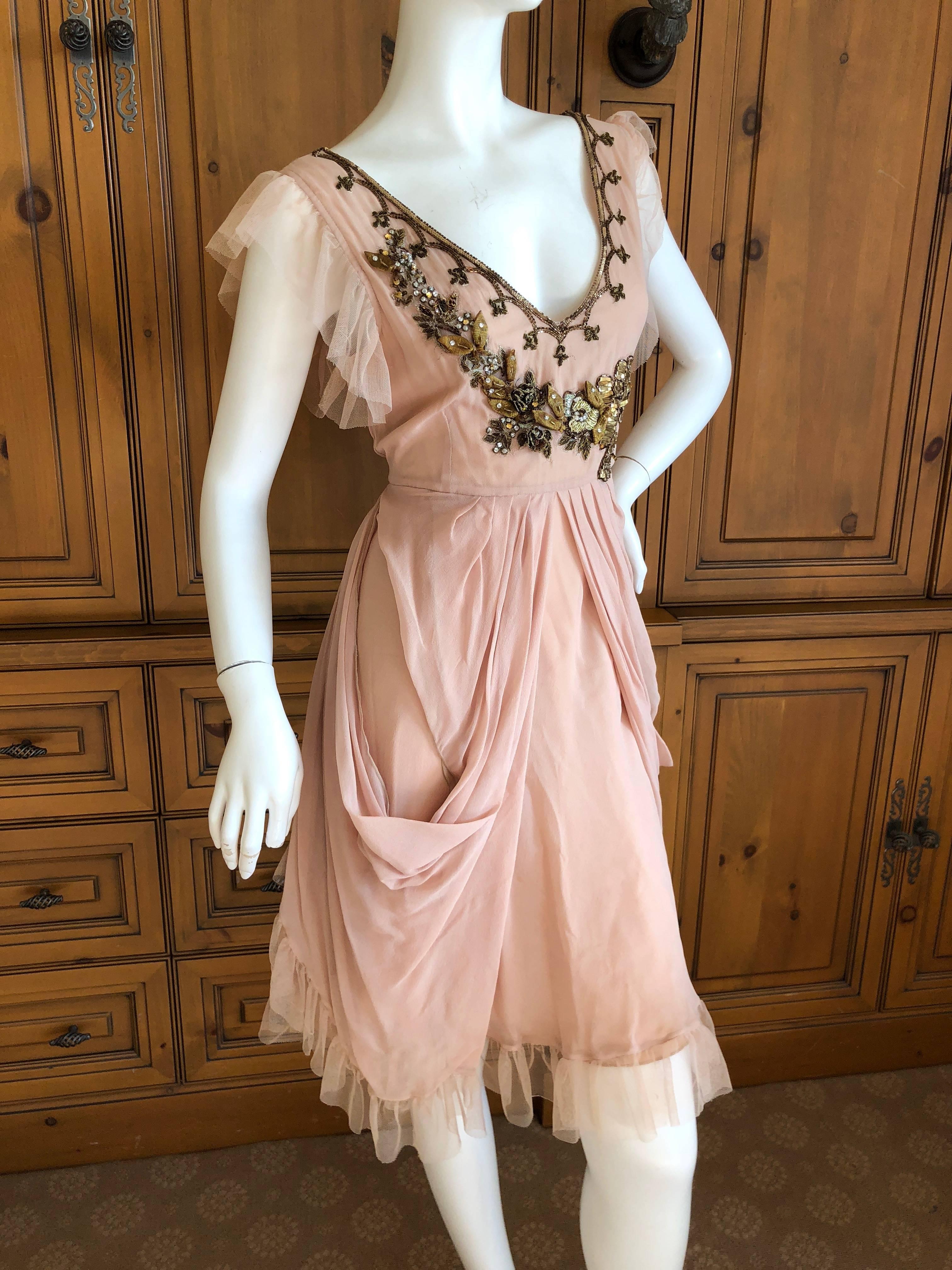 Women's John Galliano Vintage Embellished Draped Cocktail Dress New With Tags