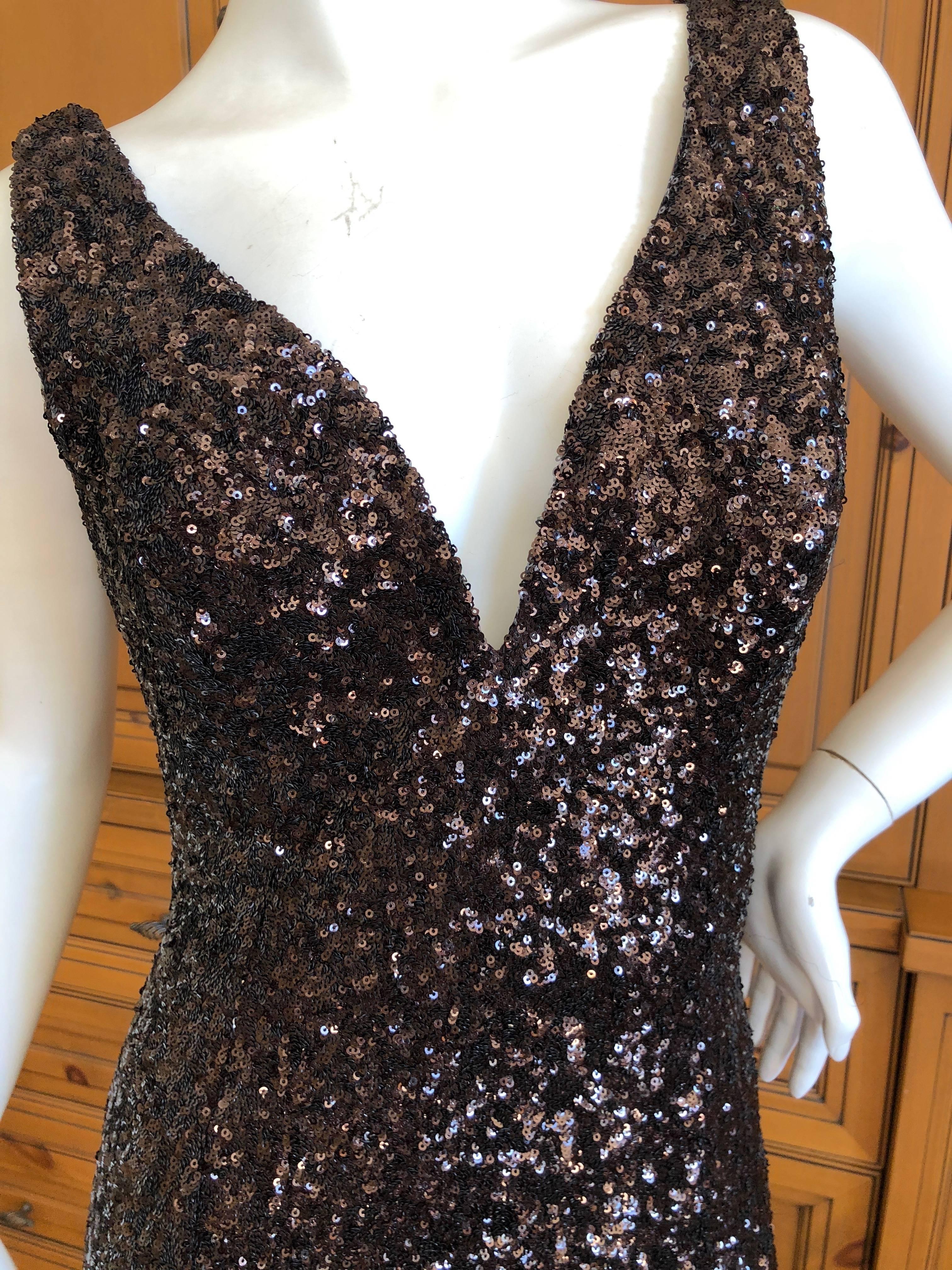 
Vicky Tiel Vintage Hollywood Glamour Brown Sequin Siren Gown

 Size 38 

Bust 36