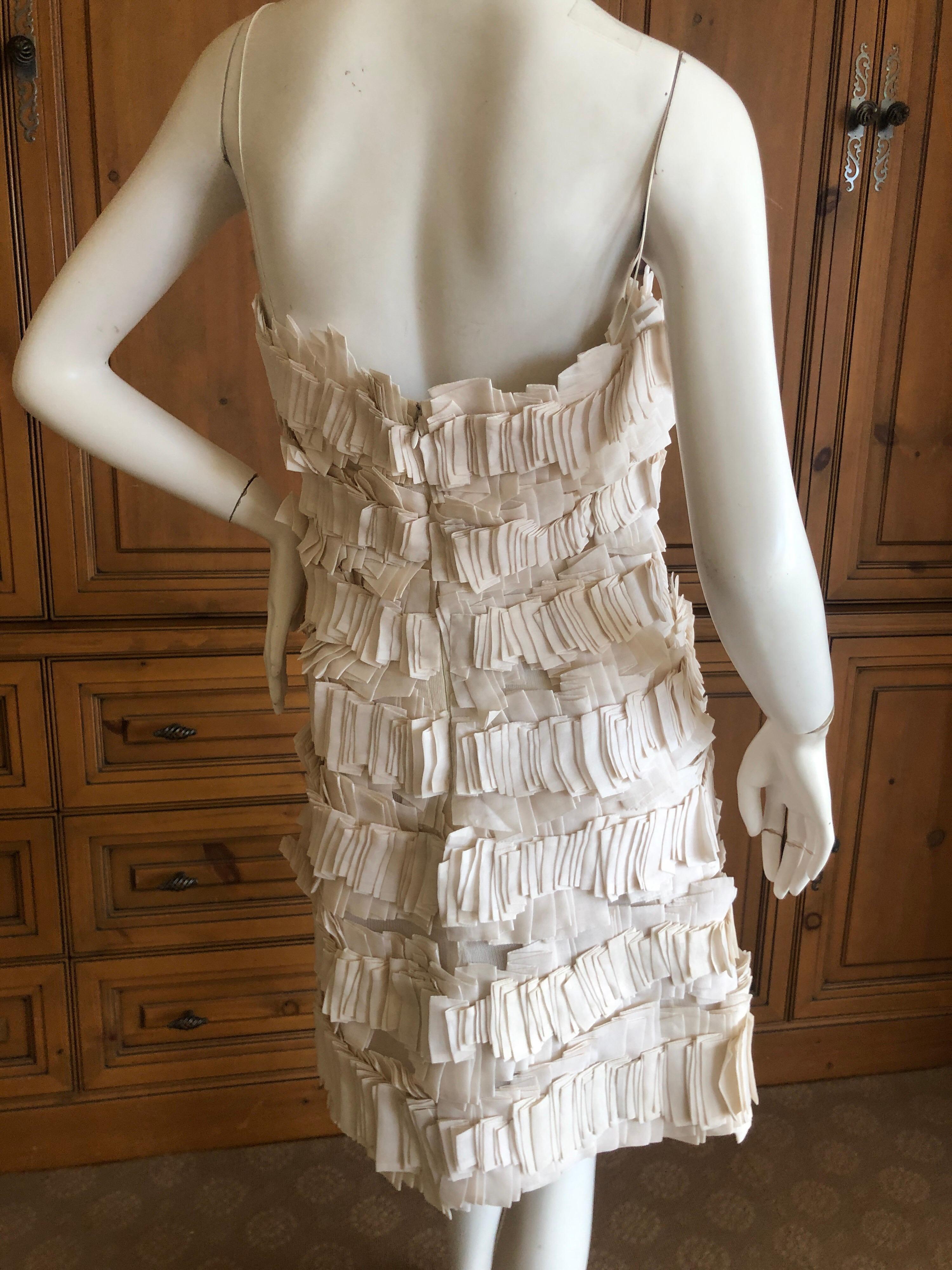 Chado Ralph Rucci Ivory Origami on Mesh Dress.
This is amazing, but hard to capture all the details in the photos.
Please use the zoom feature to see details. 
Size 4
Bust 34