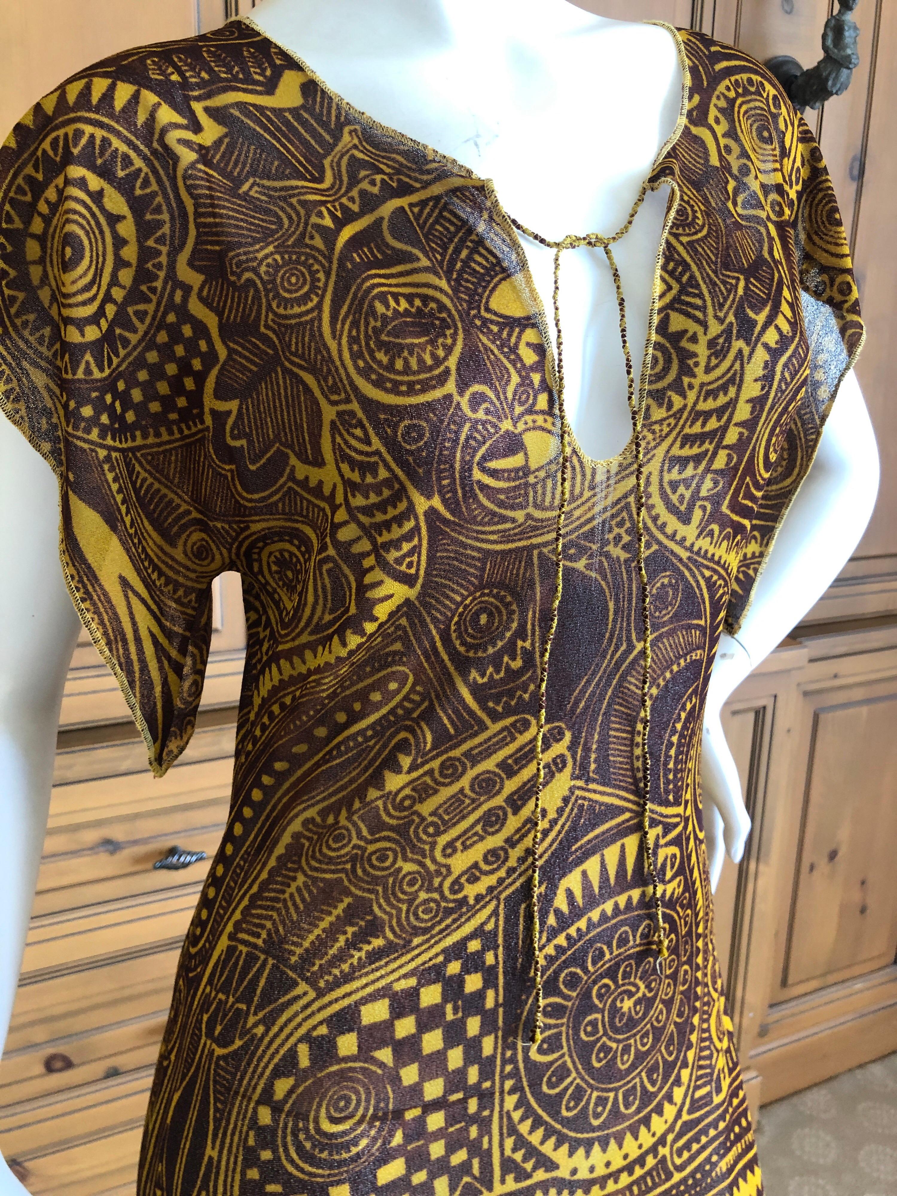 Jean Paul Gaultier Soleil Maori Tattoo Print Dress by Fuzzi For Sale 1