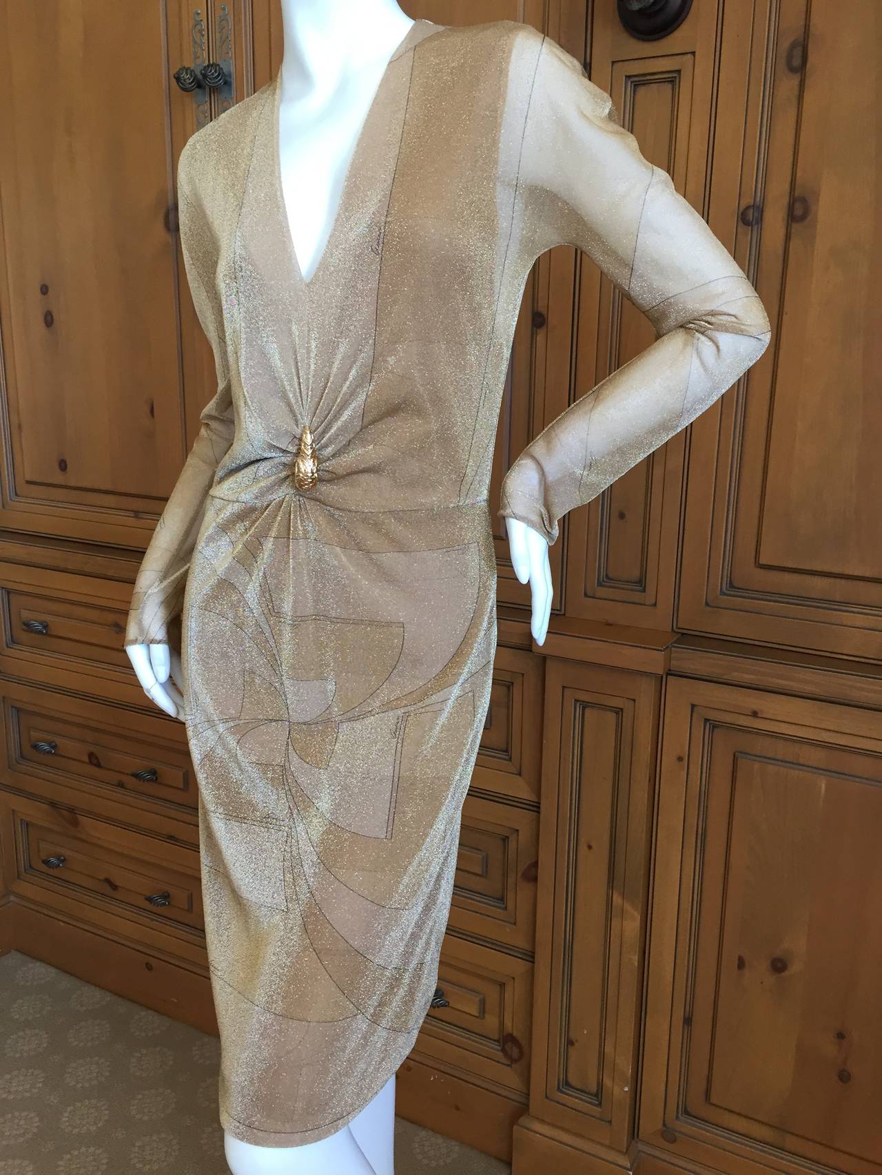 Gucci by Tom Ford Gold Dress In Excellent Condition In Cloverdale, CA