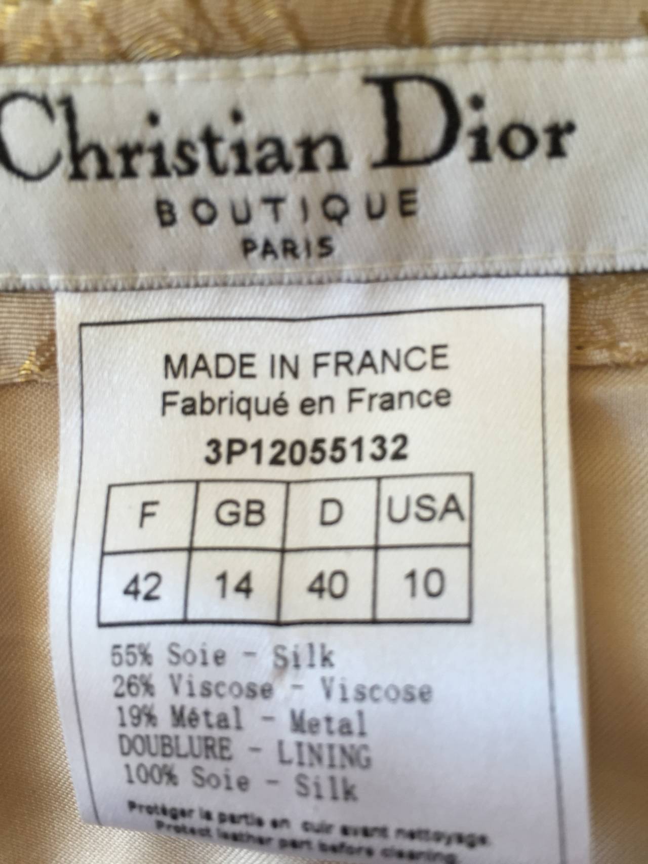 Christian Dior by John Galliano Gold Jacquard Corset Lace Top 1