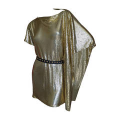 Vintage Gold Metal Mesh Godess Tunic Dress Dolce & Gabbana