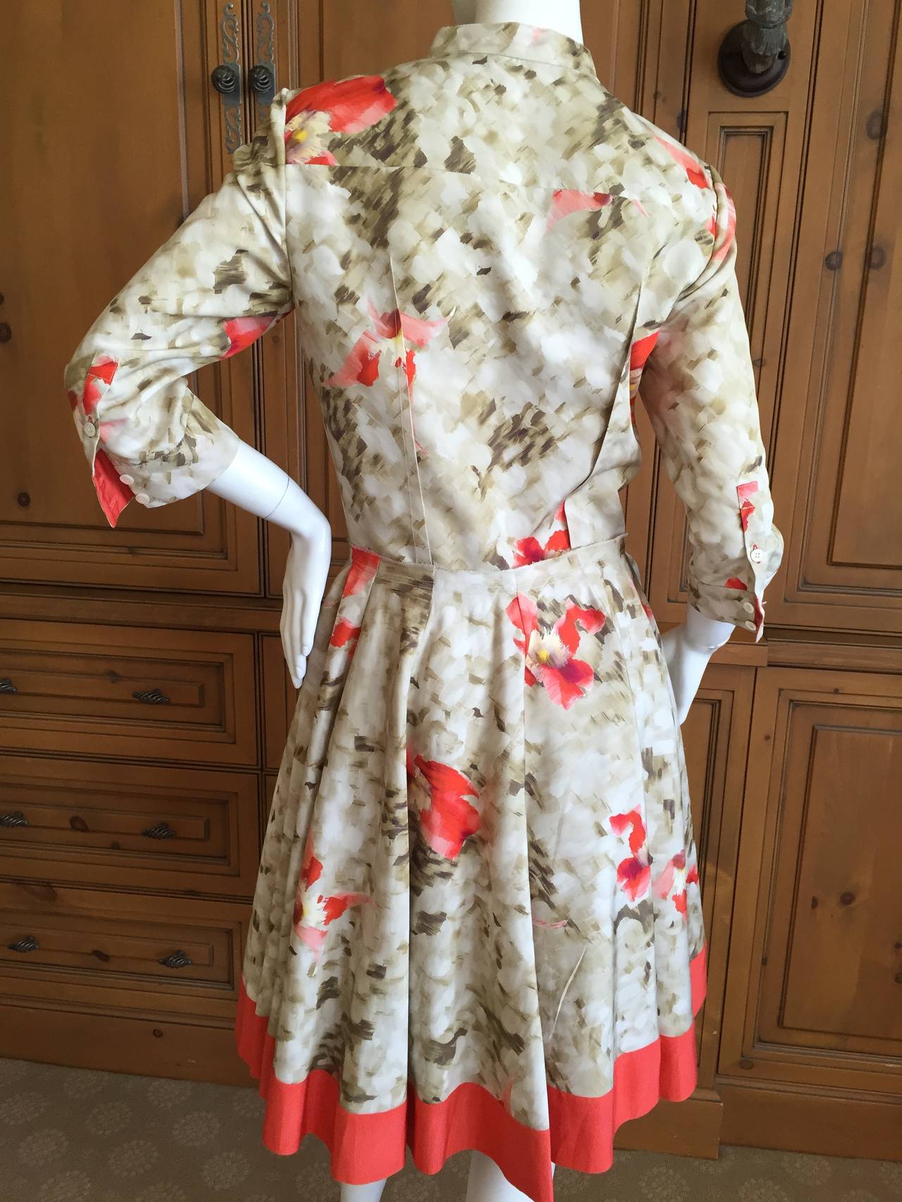 Oscar de la Renta Vintage Silk Floral Dress 1