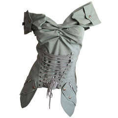 Retro Dior by Galliano  Jeweled Corset Lace Military Bustier