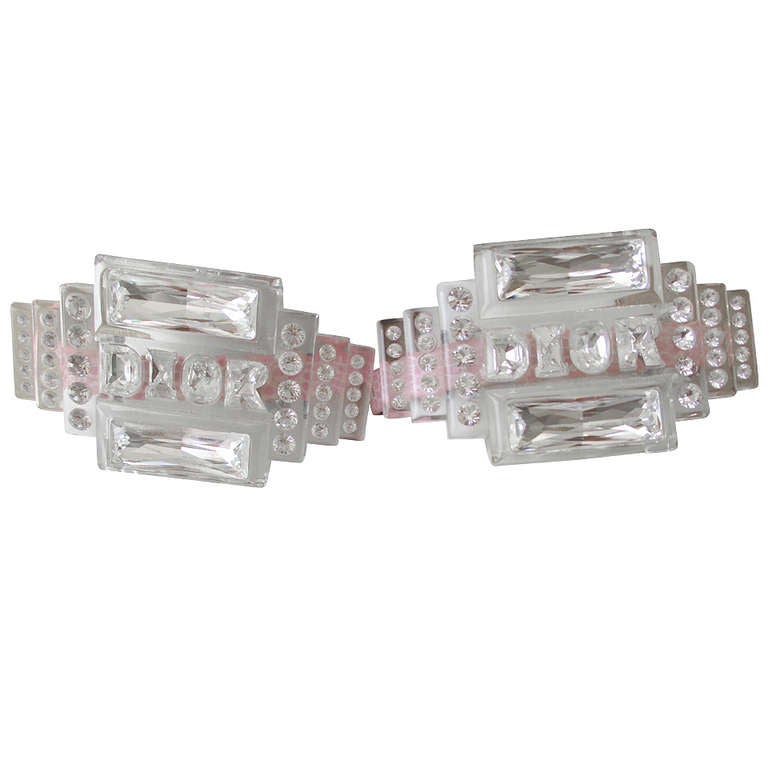 Christian Dior Pair of Crystal "DIOR" Bracelet's