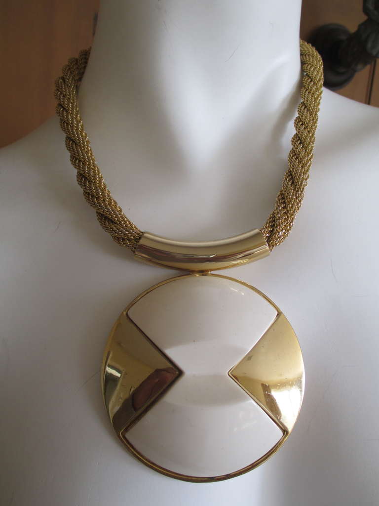 Lanvin 1970's Oversize Modernist Necklace In Good Condition In Cloverdale, CA